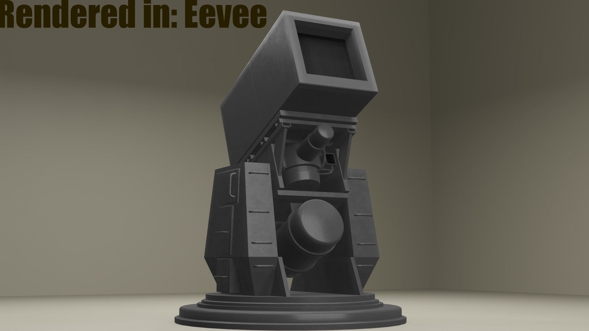 Laser Turret for Eevee and Cycles Low-poly 3D model_2