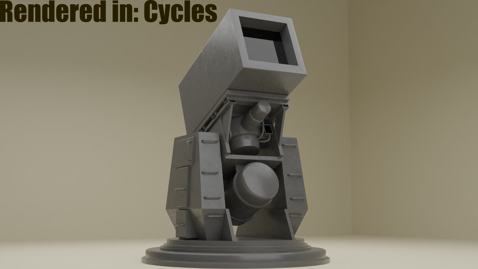 Laser Turret for Eevee and Cycles Low-poly 3D model_1