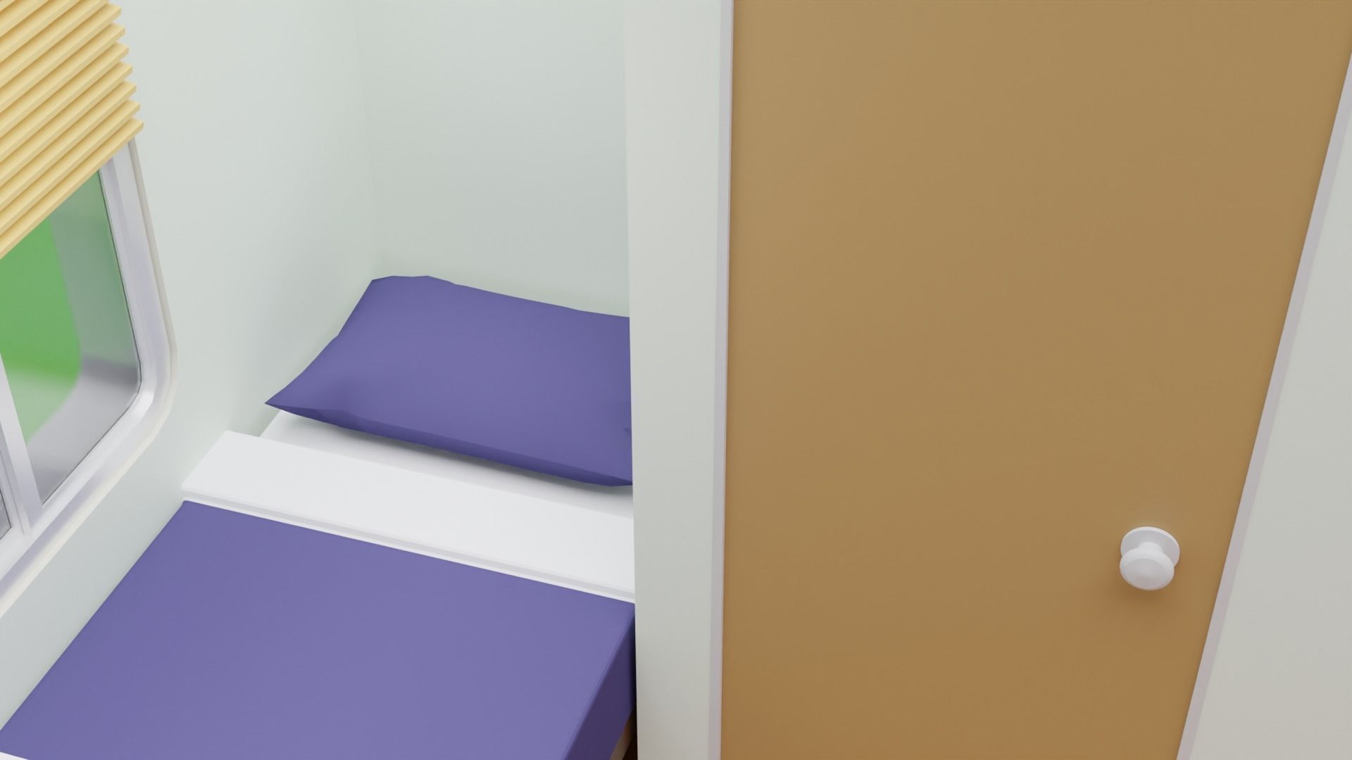 A Caravan house with table and chairs Low-poly 3D model_9