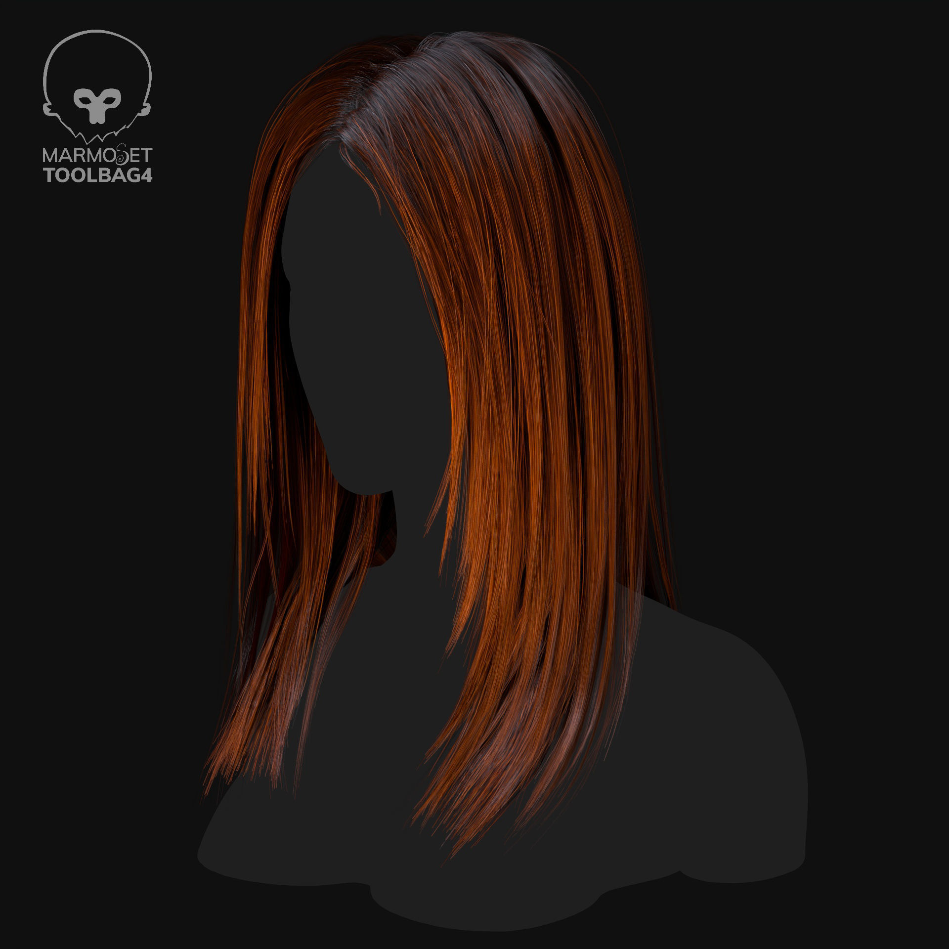 Hairstyle number three Low-poly 3D model_8