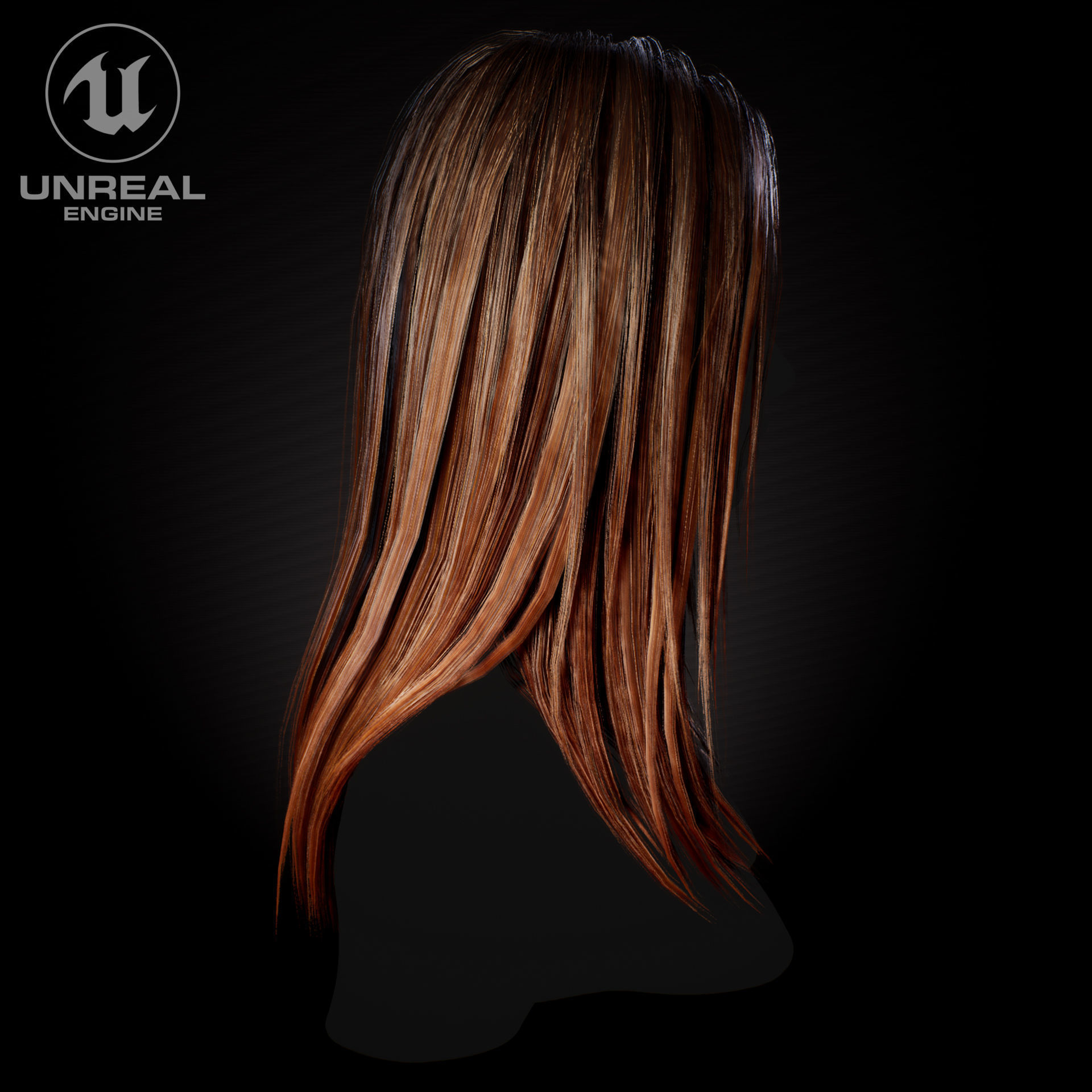 Hairstyle number three Low-poly 3D model_7