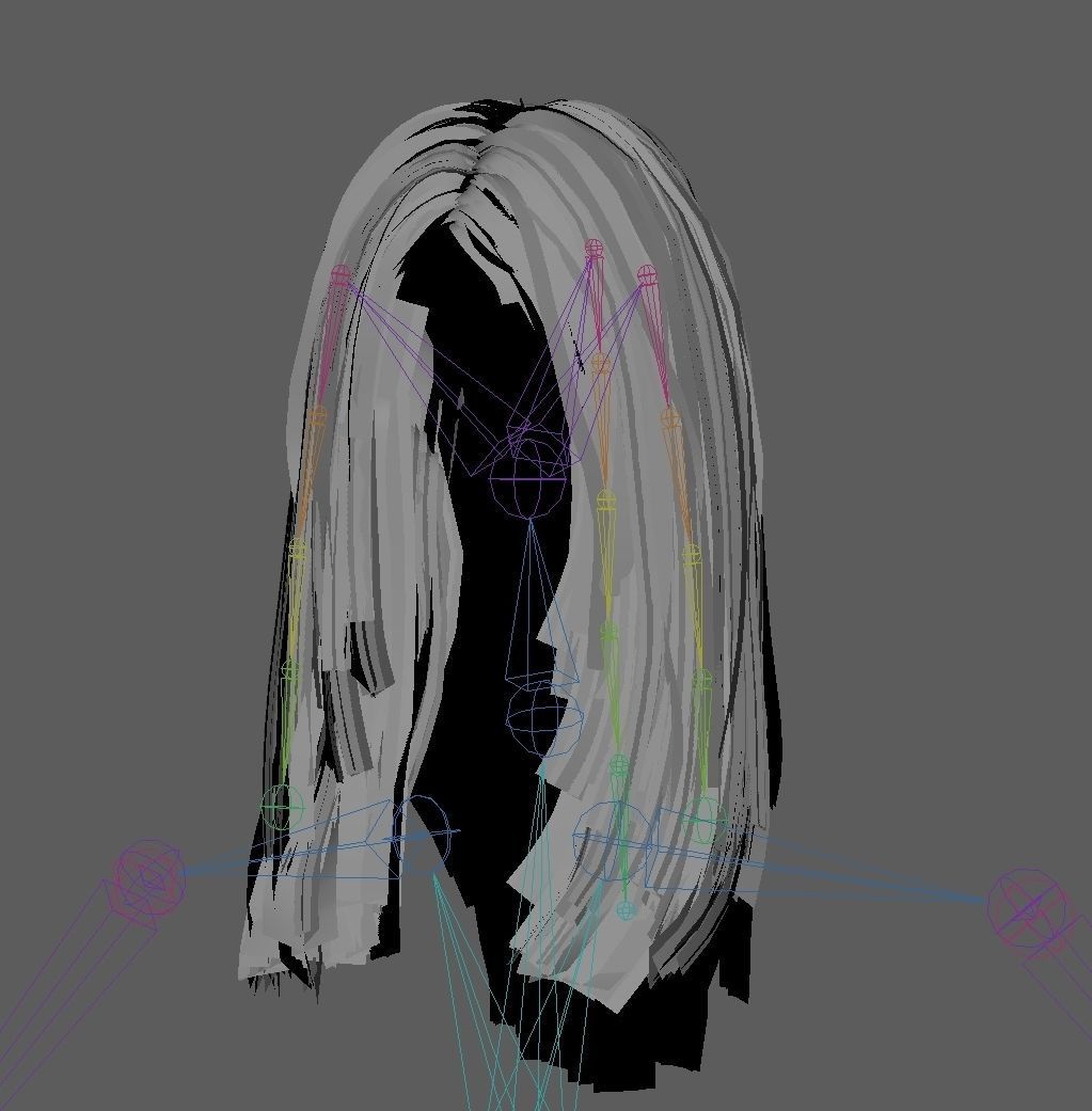 Hairstyle number three Low-poly 3D model_13