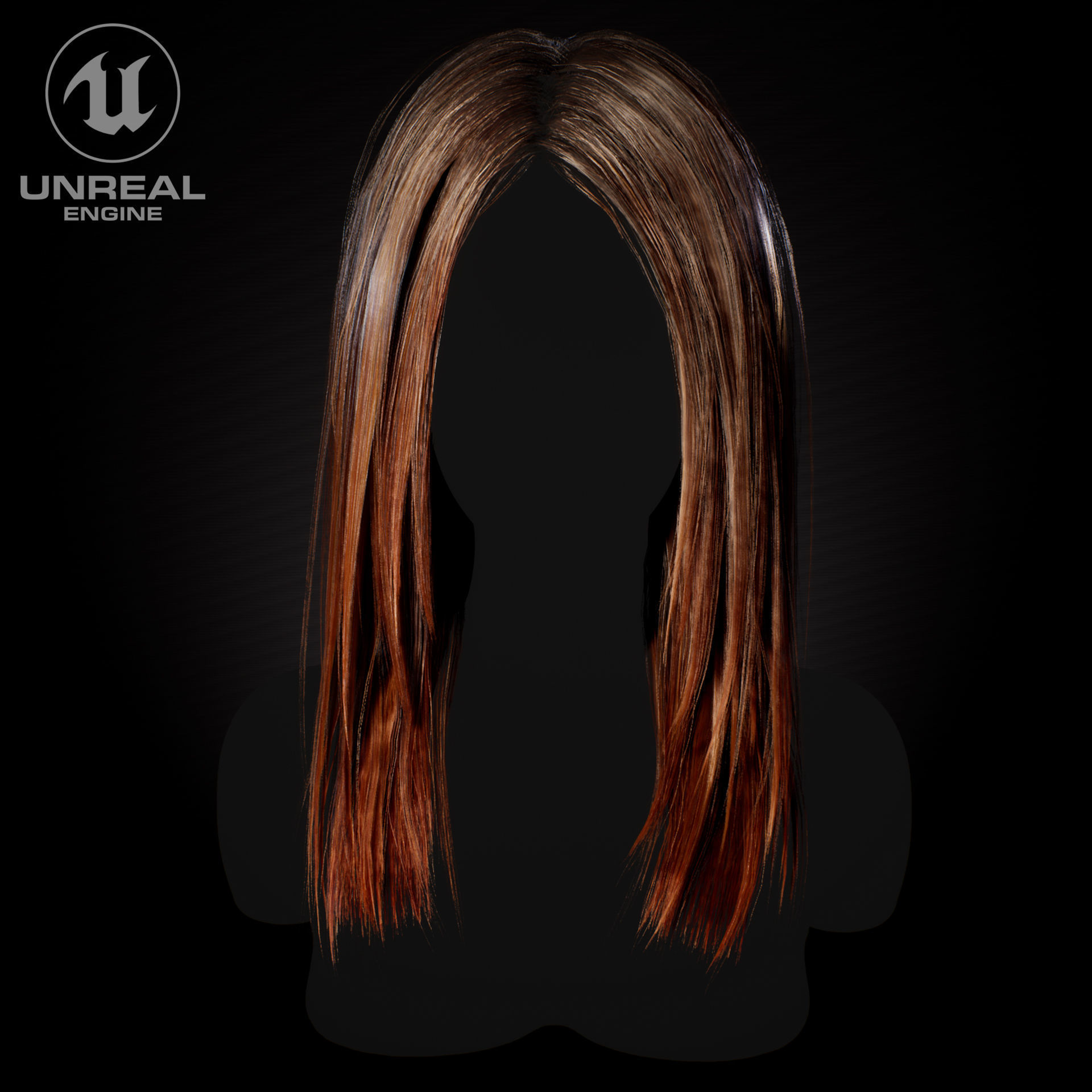 Hairstyle number three Low-poly 3D model_6