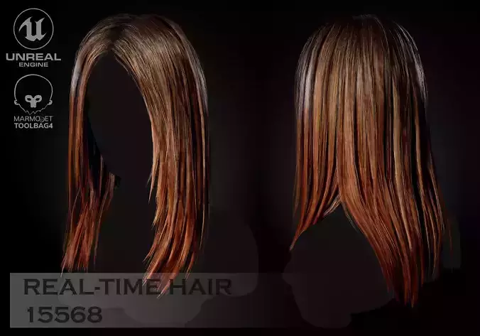 Hairstyle number three Low-poly 3D model
