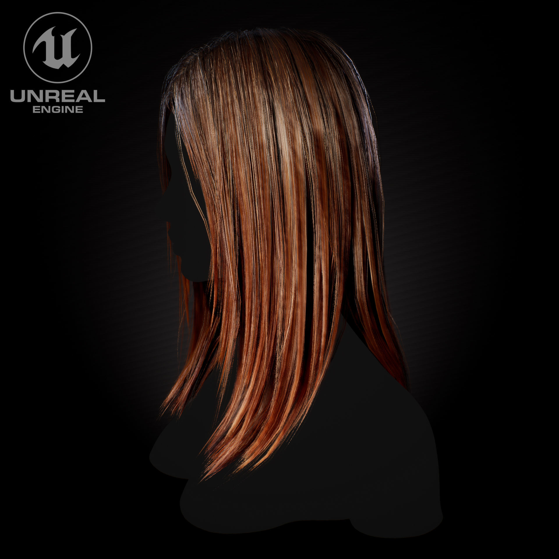 Hairstyle number three Low-poly 3D model_4