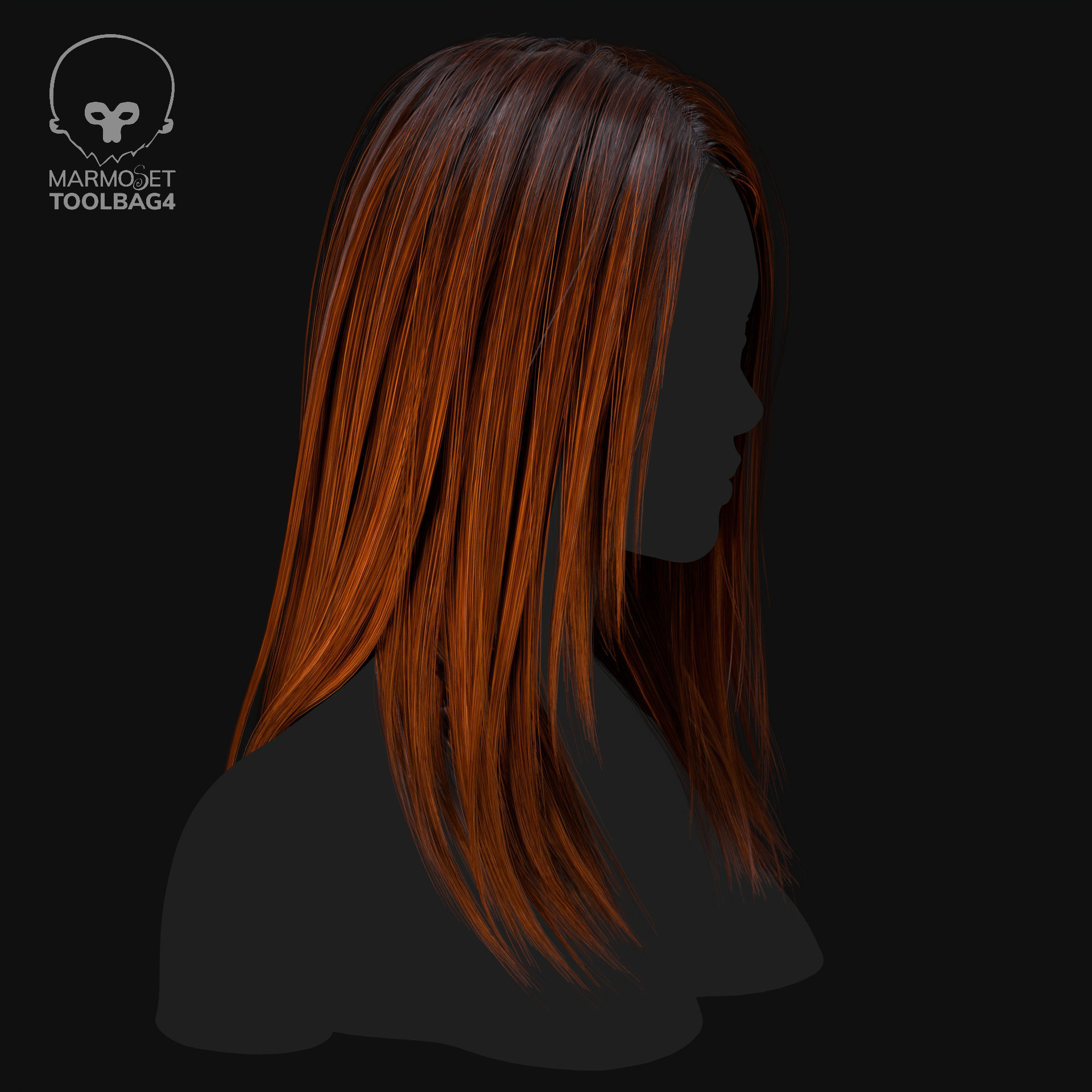 Hairstyle number three Low-poly 3D model_9