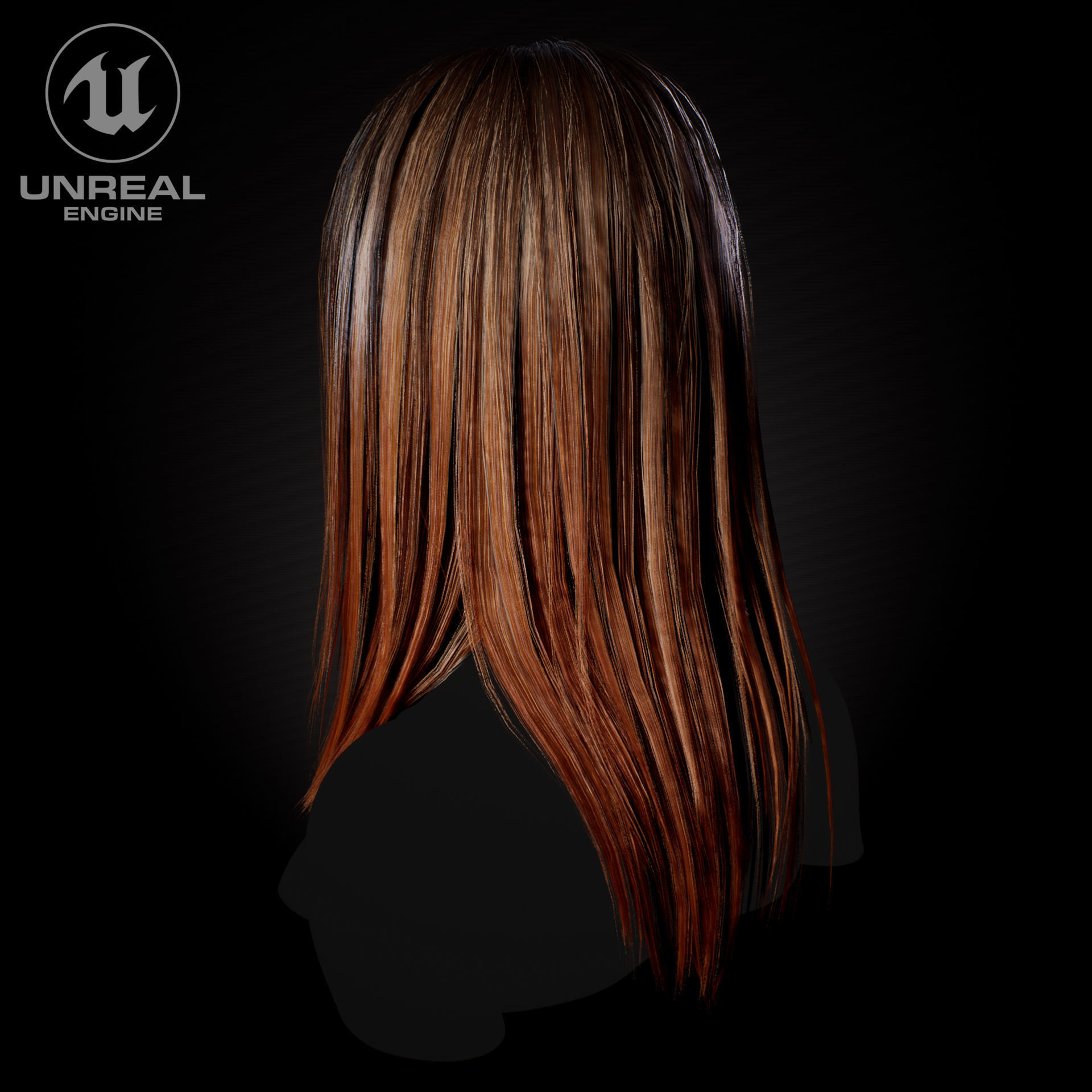 Hairstyle number three Low-poly 3D model_5