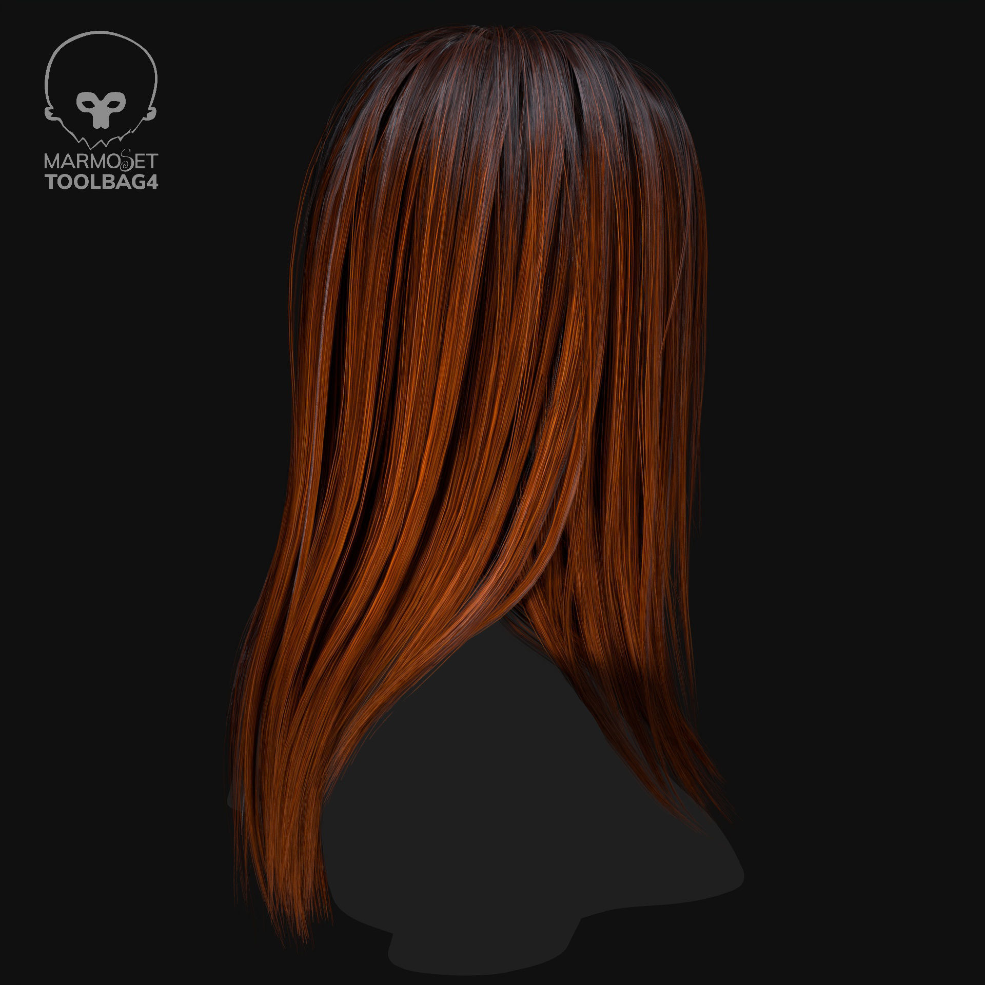 Hairstyle number three Low-poly 3D model_11