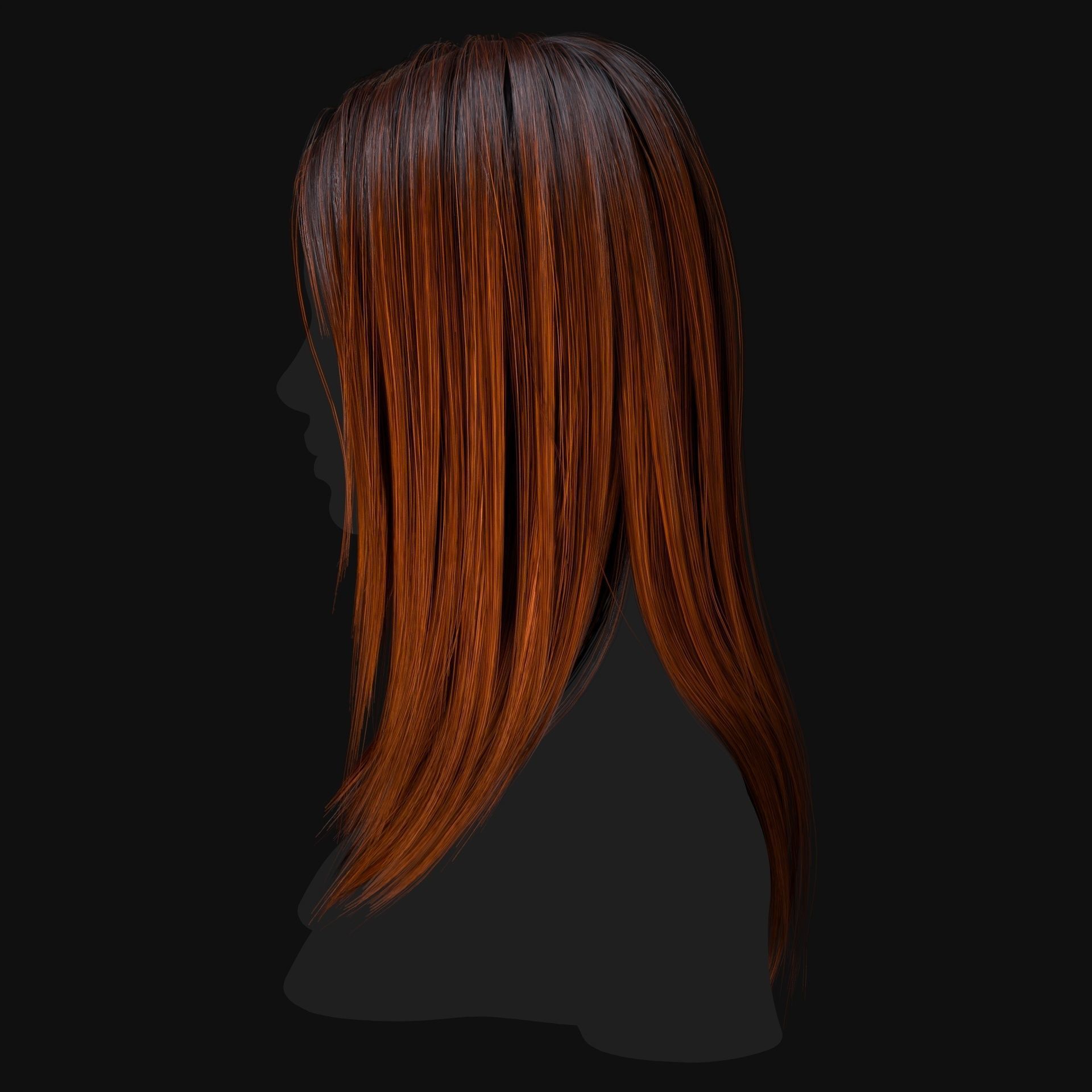 Hairstyle number three Low-poly 3D model_10