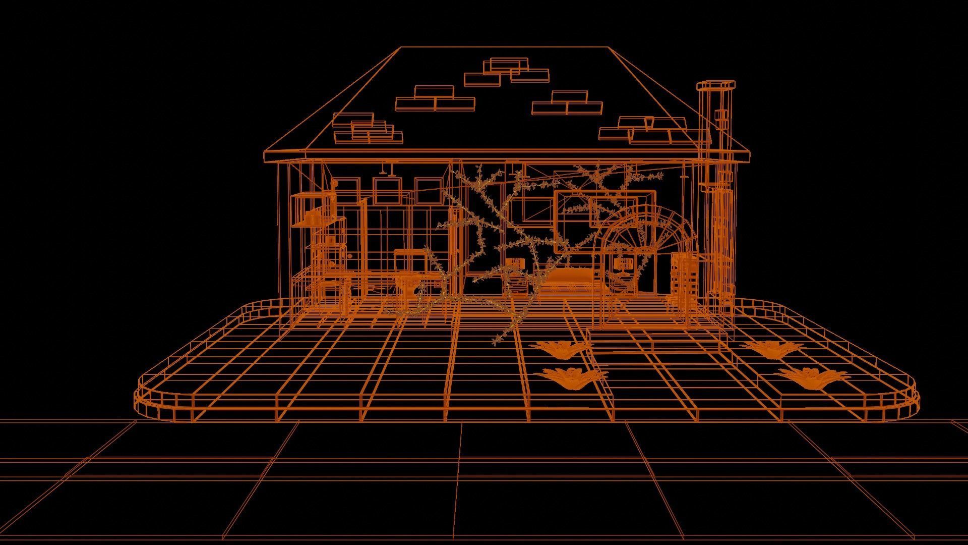 Collection houses house on hill 3D model_5