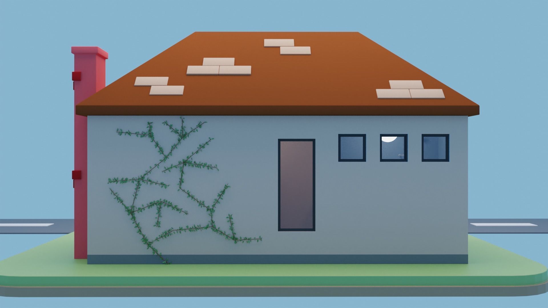 Collection houses house on hill 3D model_11