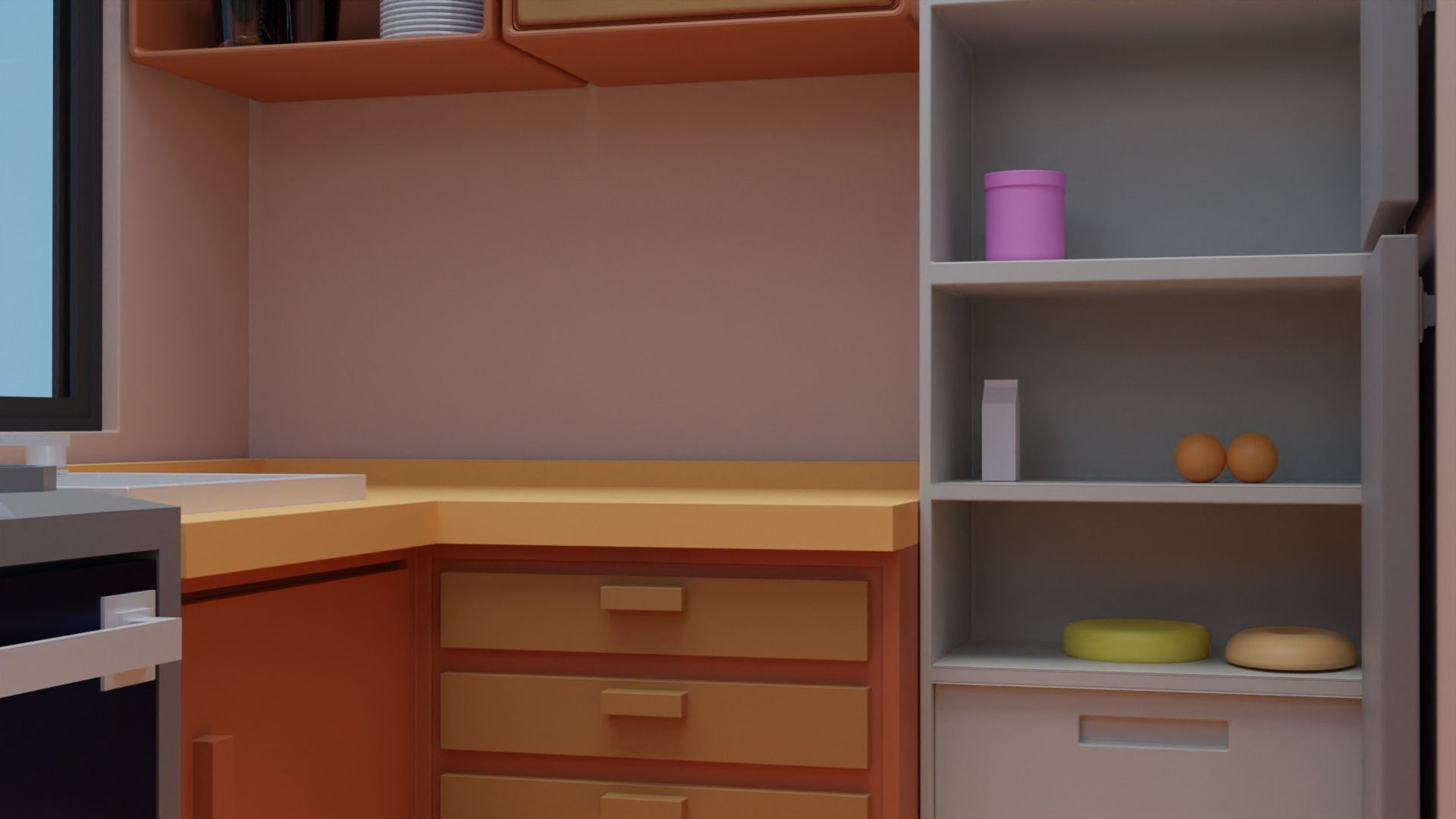 Collection houses house on hill 3D model_10