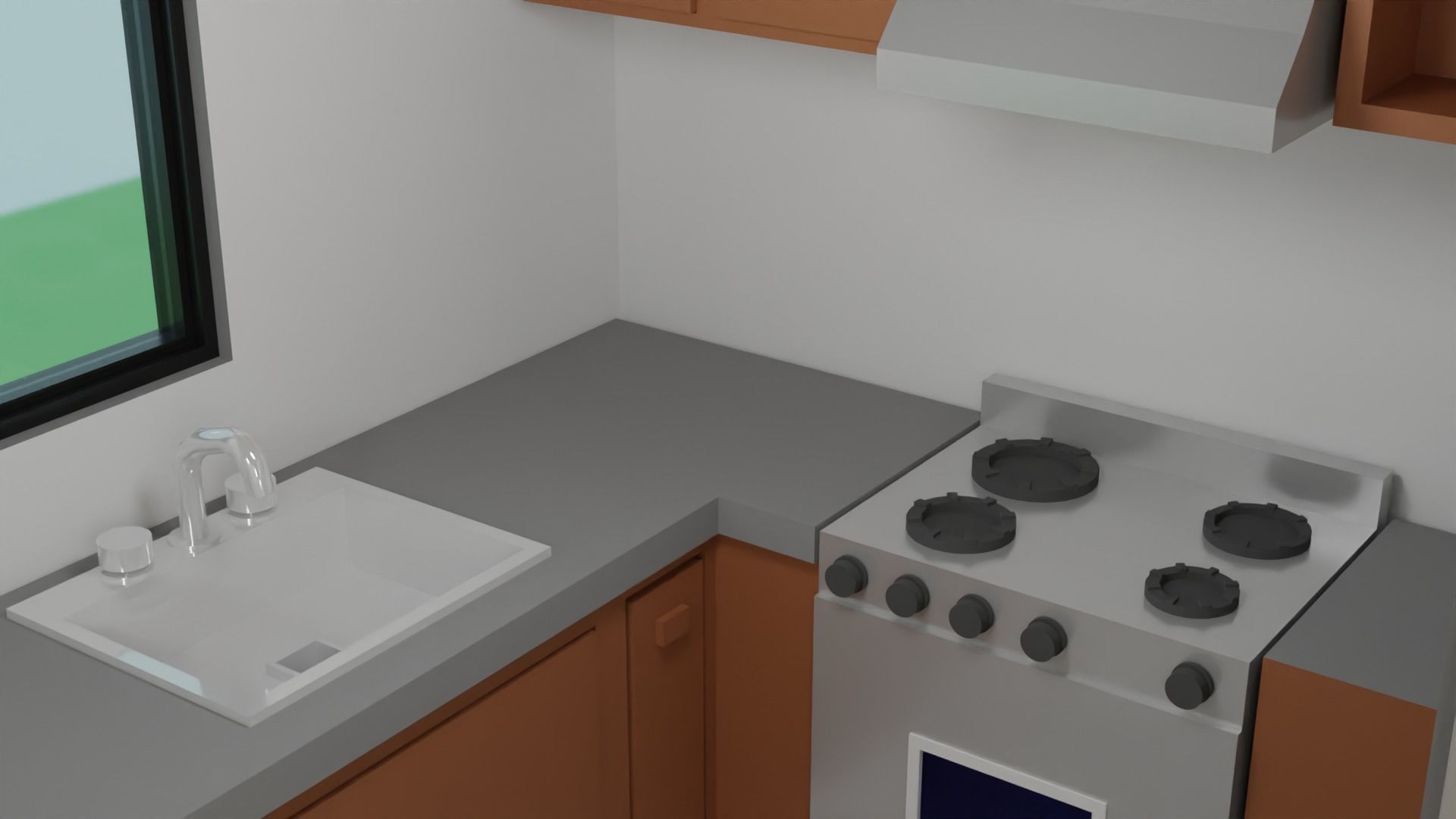 Collection houses house on hill 3D model_17