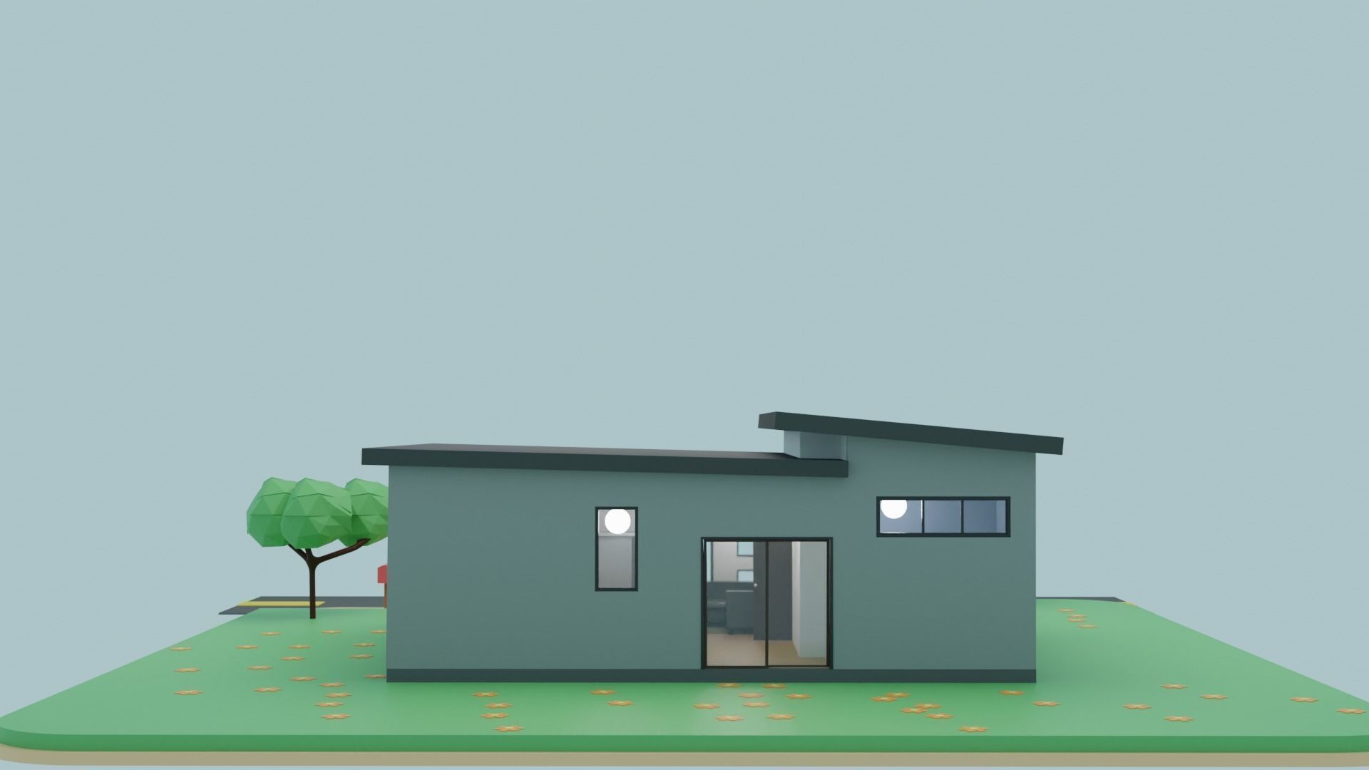 Collection houses house on hill 3D model_19