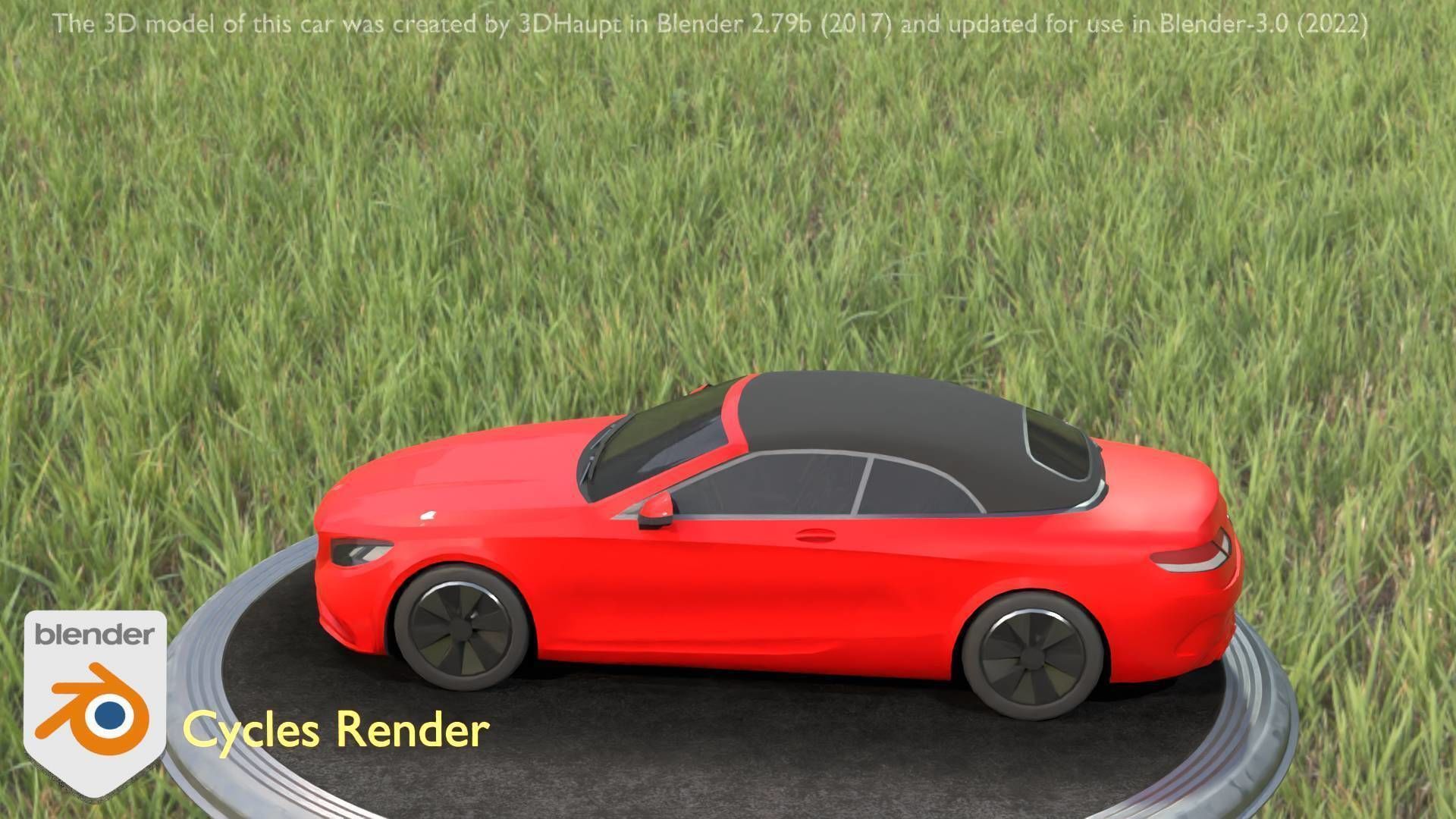 City Car 35 Upper Class Type-A Red Low-poly 3D model_78