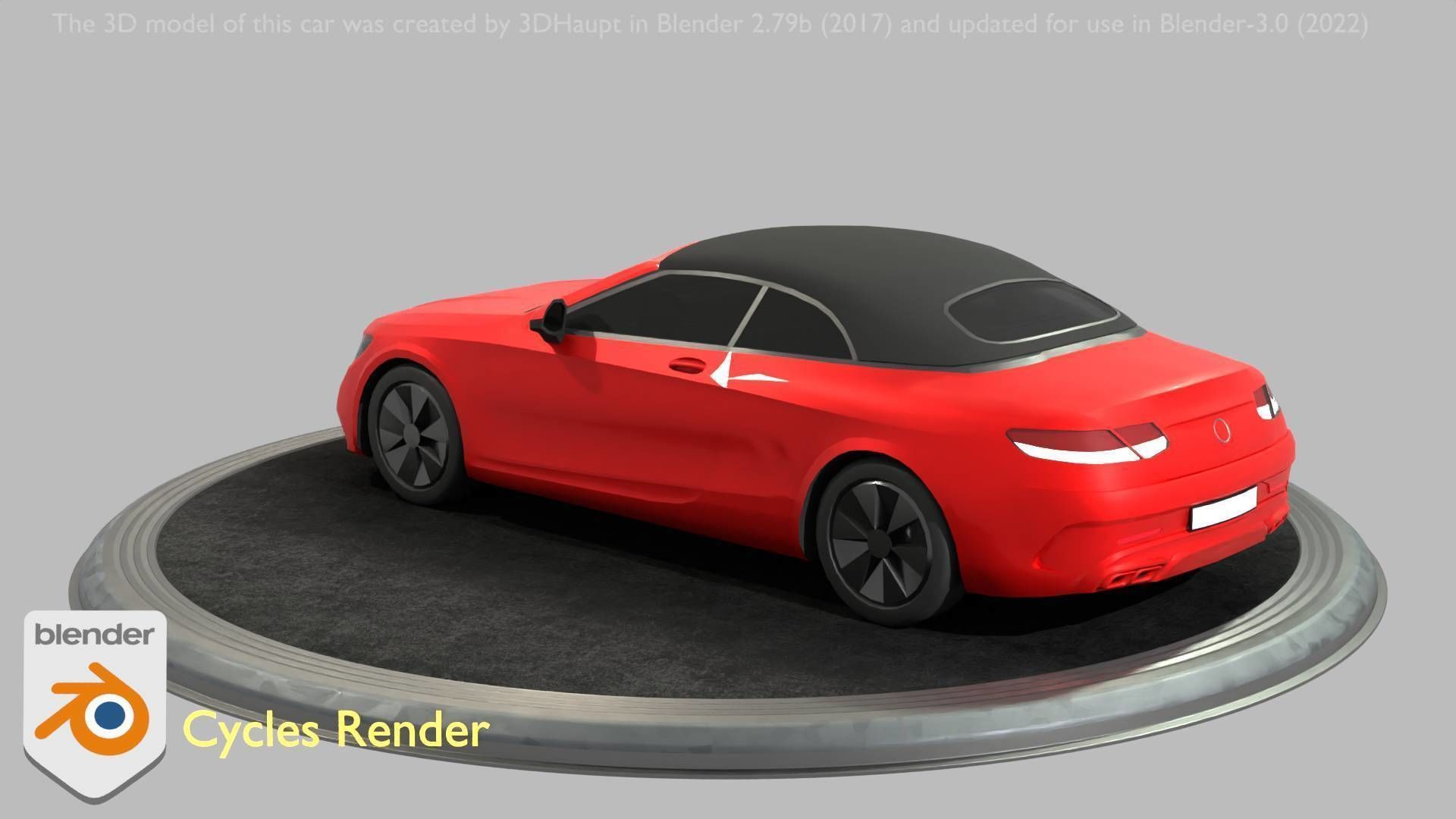 City Car 35 Upper Class Type-A Red Low-poly 3D model_89