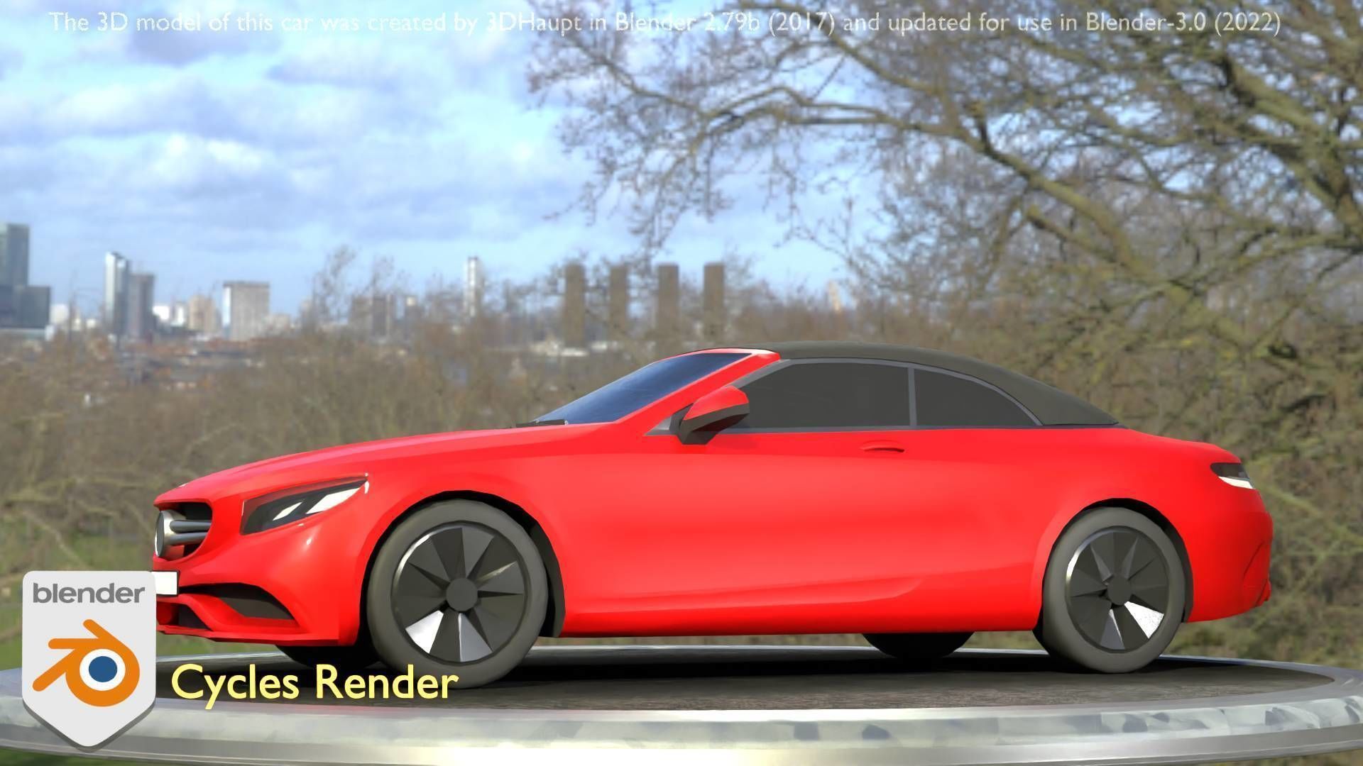 City Car 35 Upper Class Type-A Red Low-poly 3D model_50