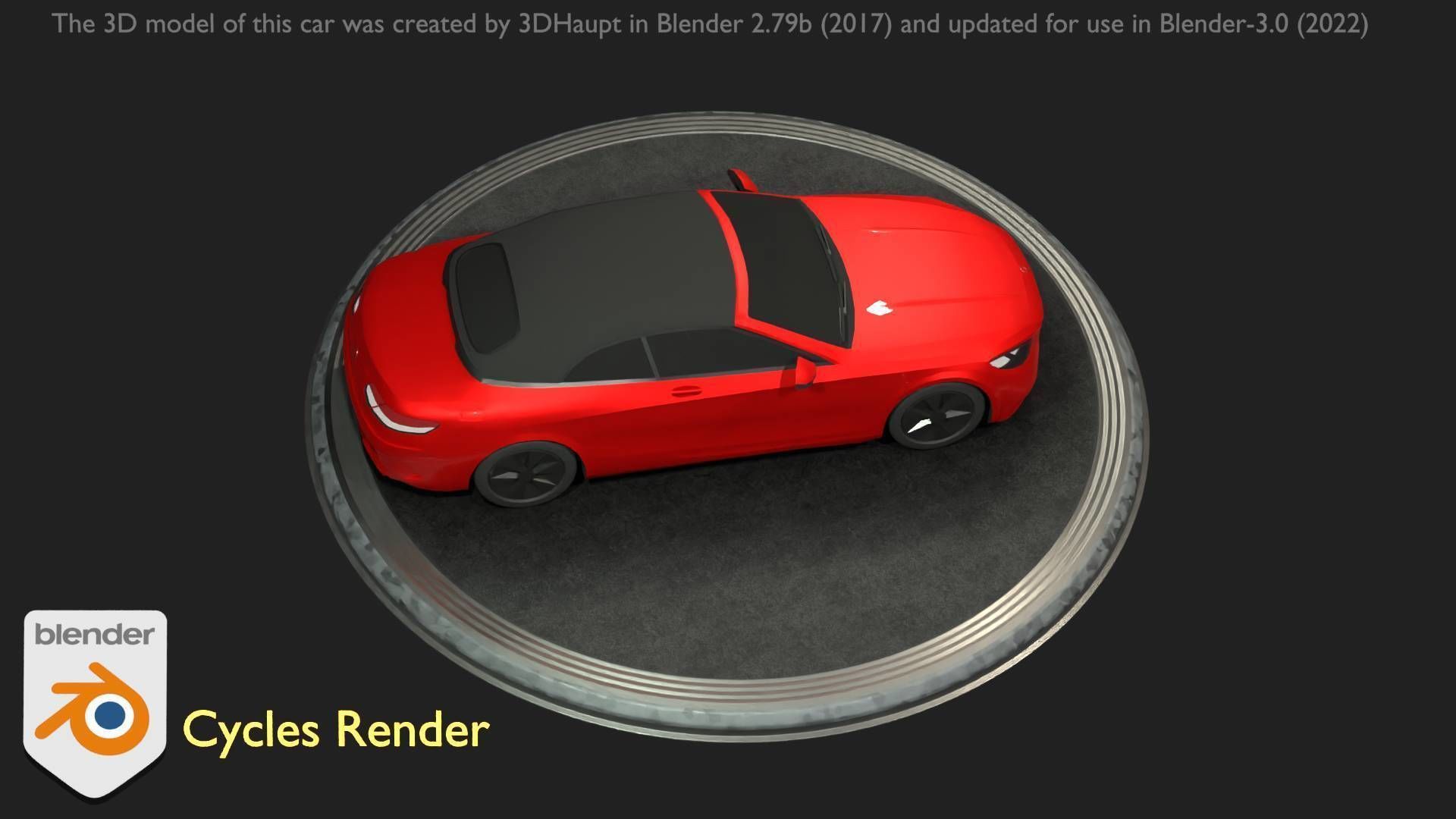 City Car 35 Upper Class Type-A Red Low-poly 3D model_33