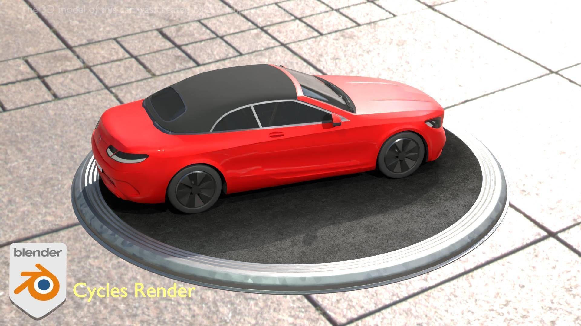 City Car 35 Upper Class Type-A Red Low-poly 3D model_46