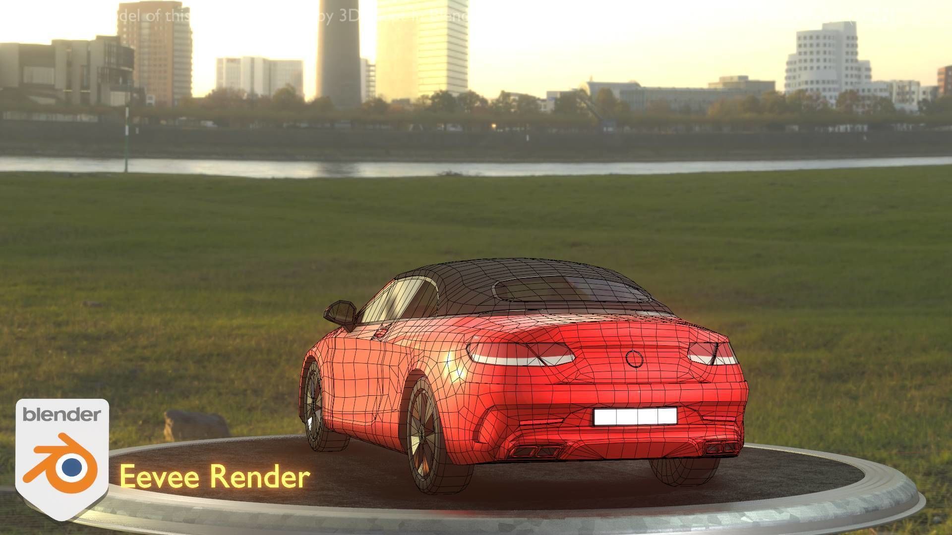 City Car 35 Upper Class Type-A Red Low-poly 3D model_14