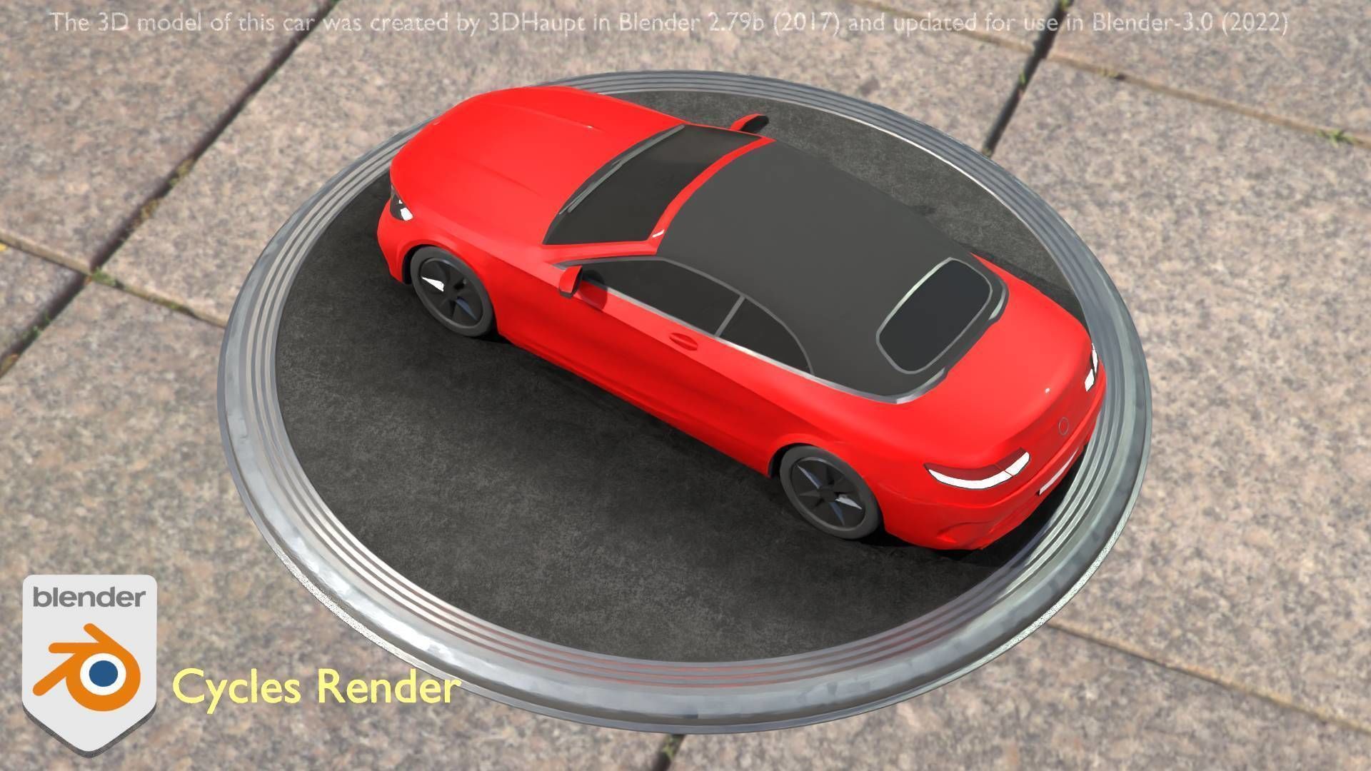 City Car 35 Upper Class Type-A Red Low-poly 3D model_27