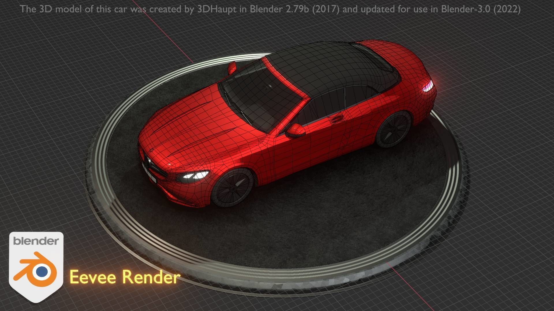 City Car 35 Upper Class Type-A Red Low-poly 3D model_93