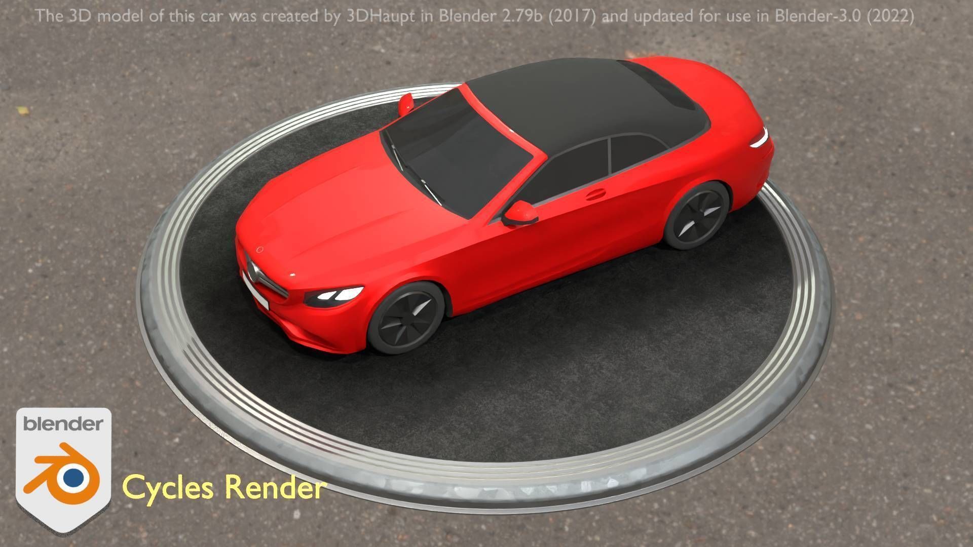 City Car 35 Upper Class Type-A Red Low-poly 3D model_61