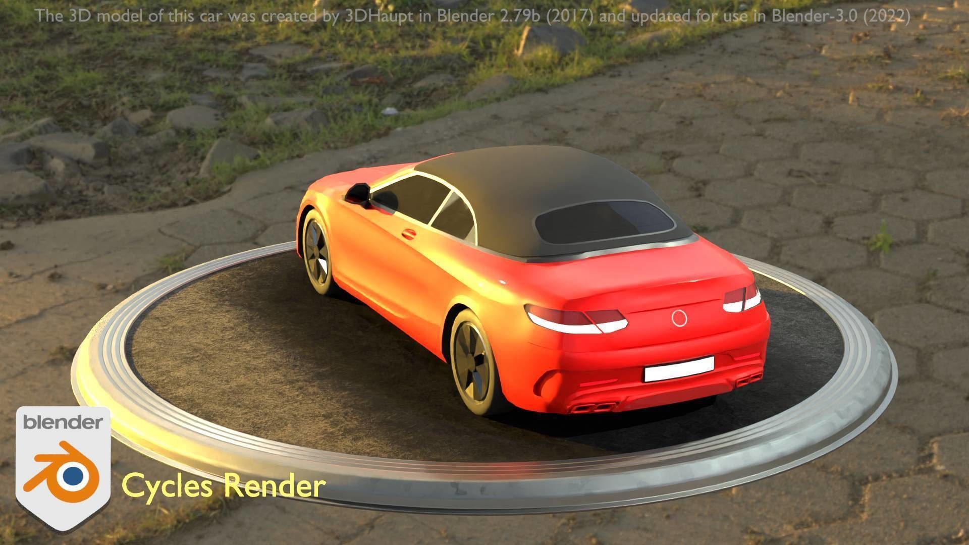 City Car 35 Upper Class Type-A Red Low-poly 3D model_4