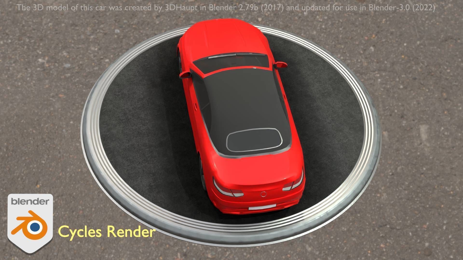 City Car 35 Upper Class Type-A Red Low-poly 3D model_29