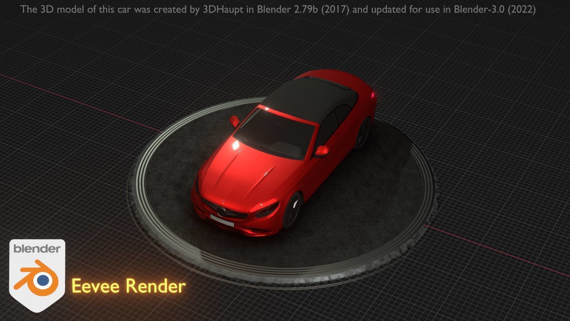 City Car 35 Upper Class Type-A Red Low-poly 3D model_75