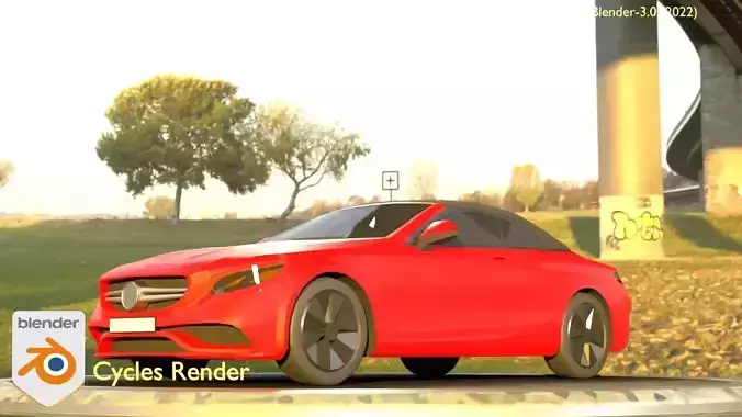 City Car 35 Upper Class Type-A Red Low-poly 3D model