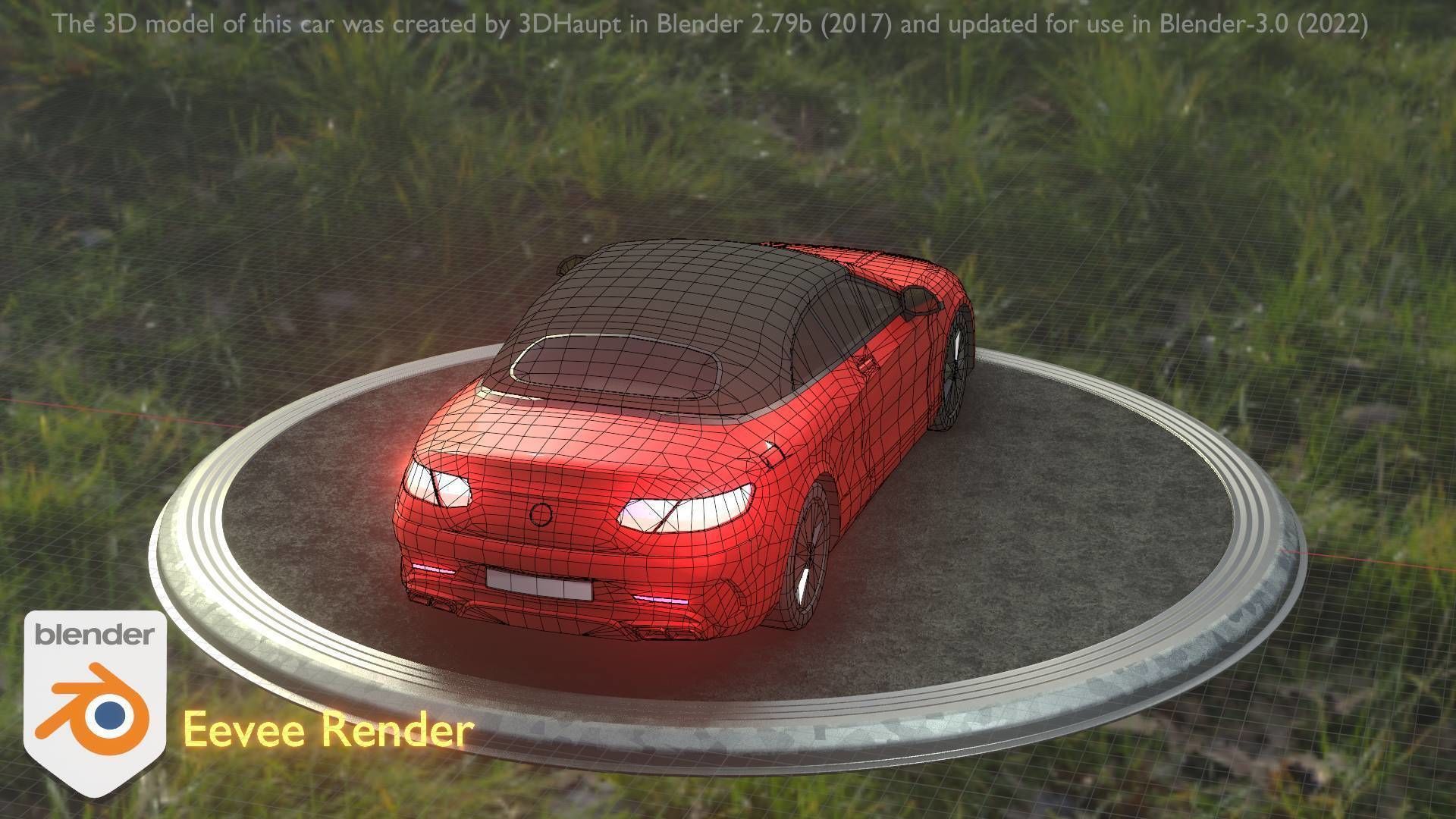 City Car 35 Upper Class Type-A Red Low-poly 3D model_18