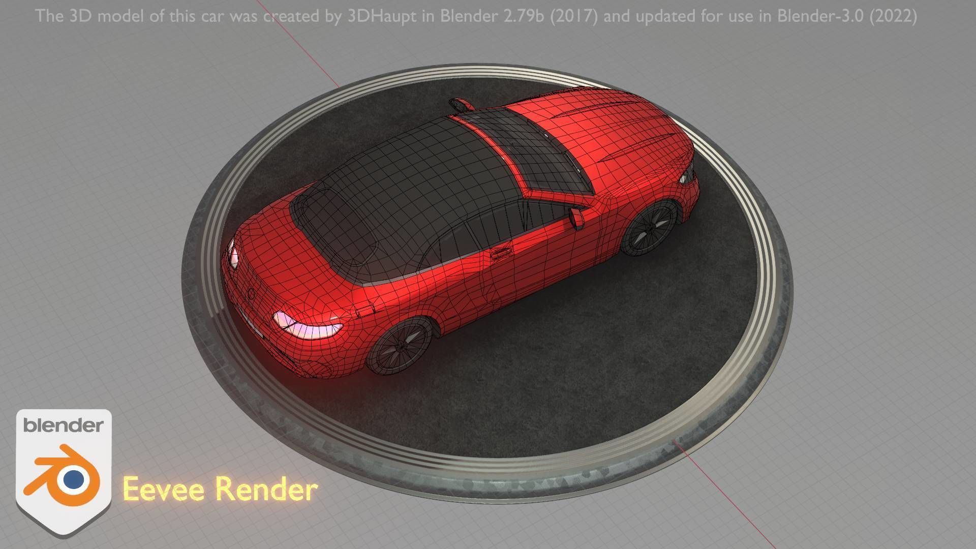 City Car 35 Upper Class Type-A Red Low-poly 3D model_32