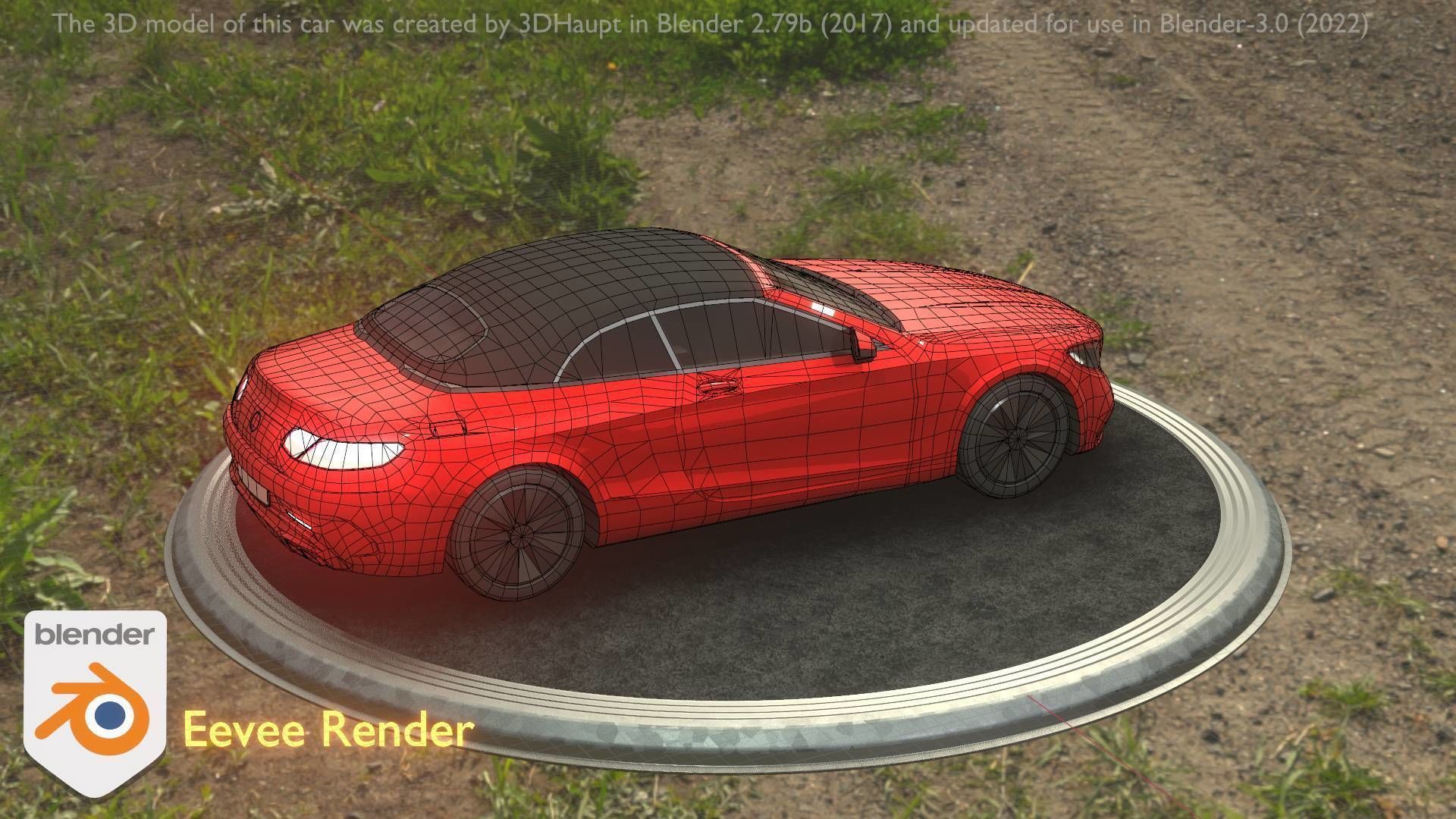 City Car 35 Upper Class Type-A Red Low-poly 3D model_94