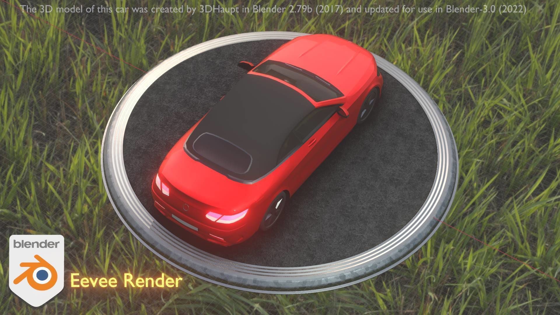 City Car 35 Upper Class Type-A Red Low-poly 3D model_12