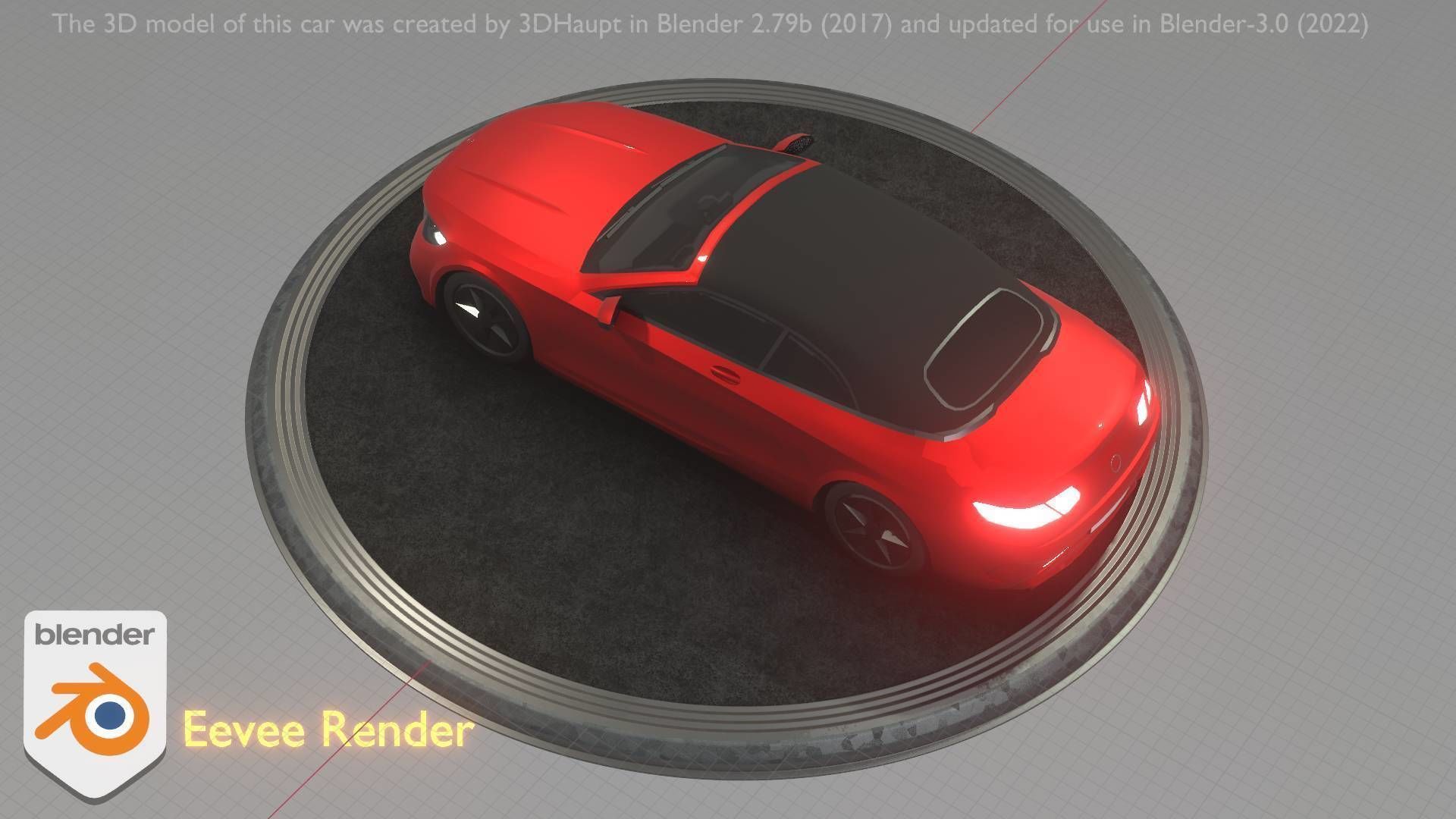 City Car 35 Upper Class Type-A Red Low-poly 3D model_64