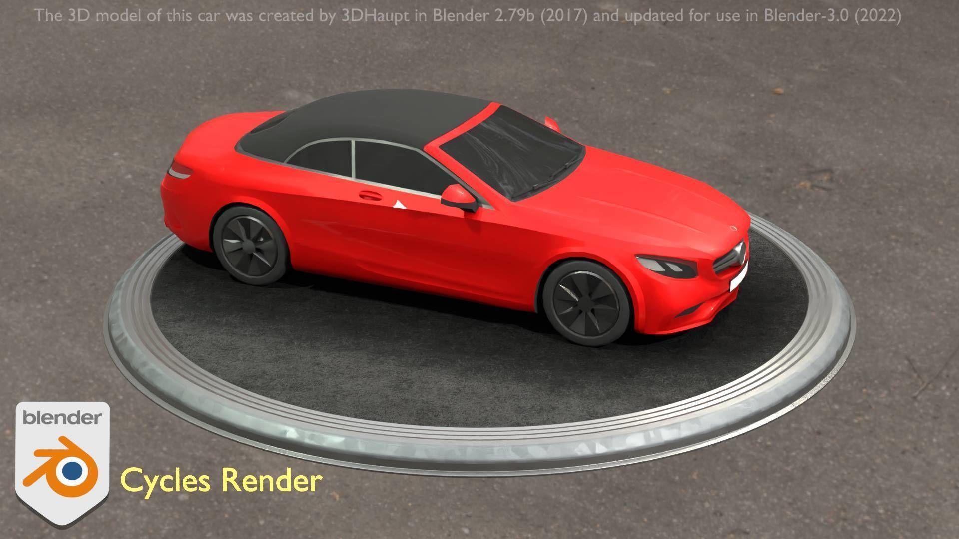 City Car 35 Upper Class Type-A Red Low-poly 3D model_6