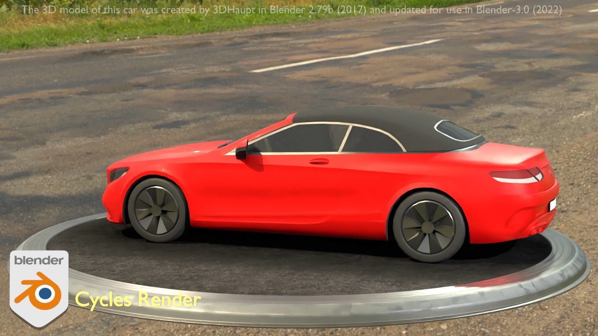 City Car 35 Upper Class Type-A Red Low-poly 3D model_51