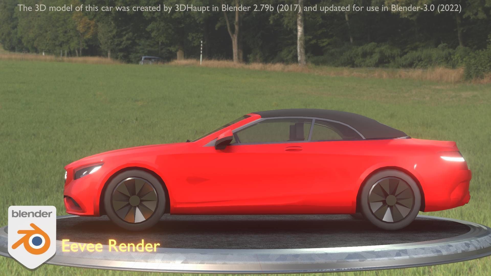 City Car 35 Upper Class Type-A Red Low-poly 3D model_9