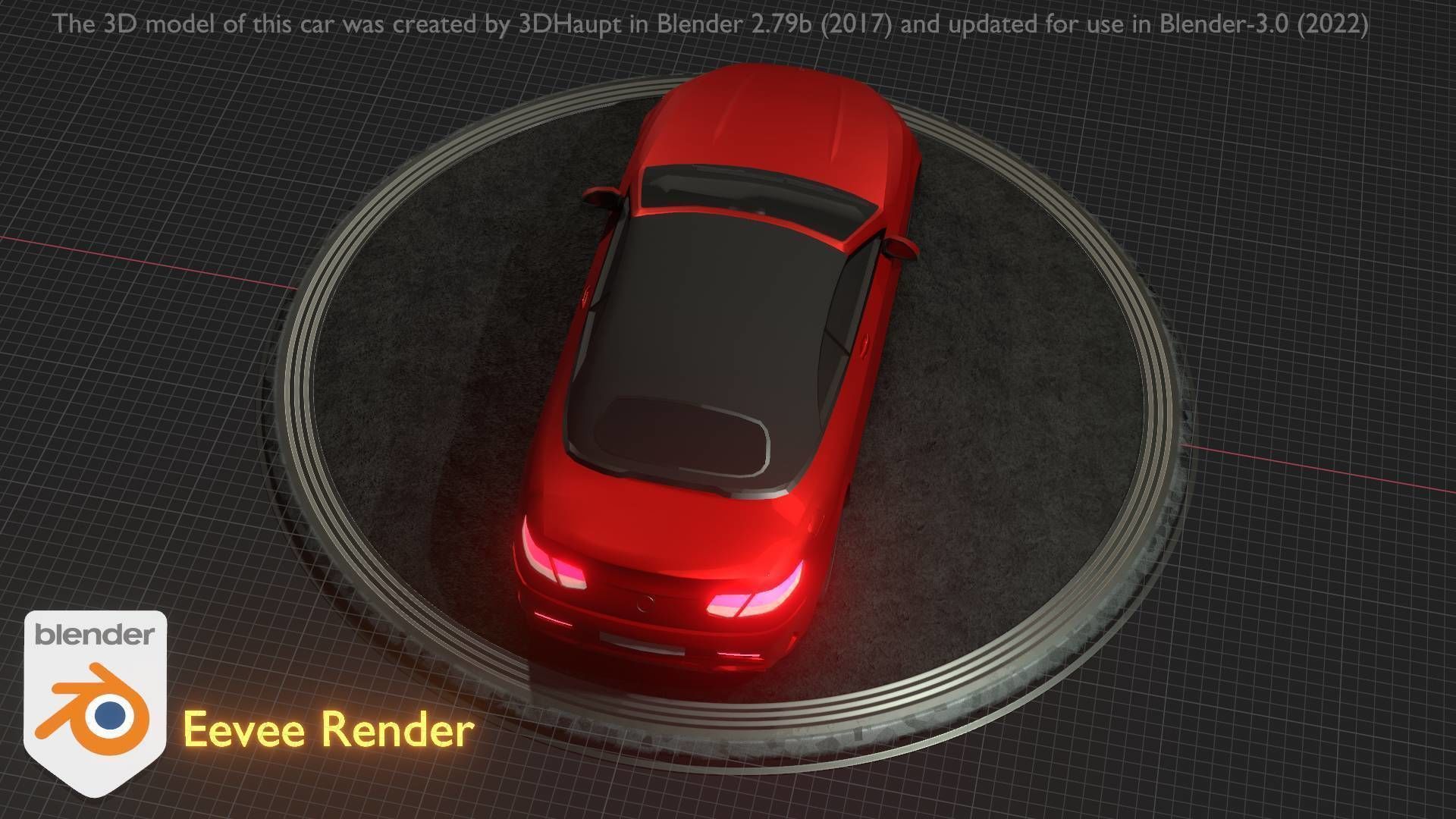 City Car 35 Upper Class Type-A Red Low-poly 3D model_30