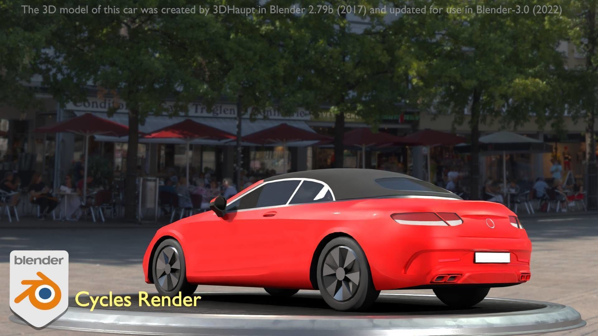 City Car 35 Upper Class Type-A Red Low-poly 3D model_3