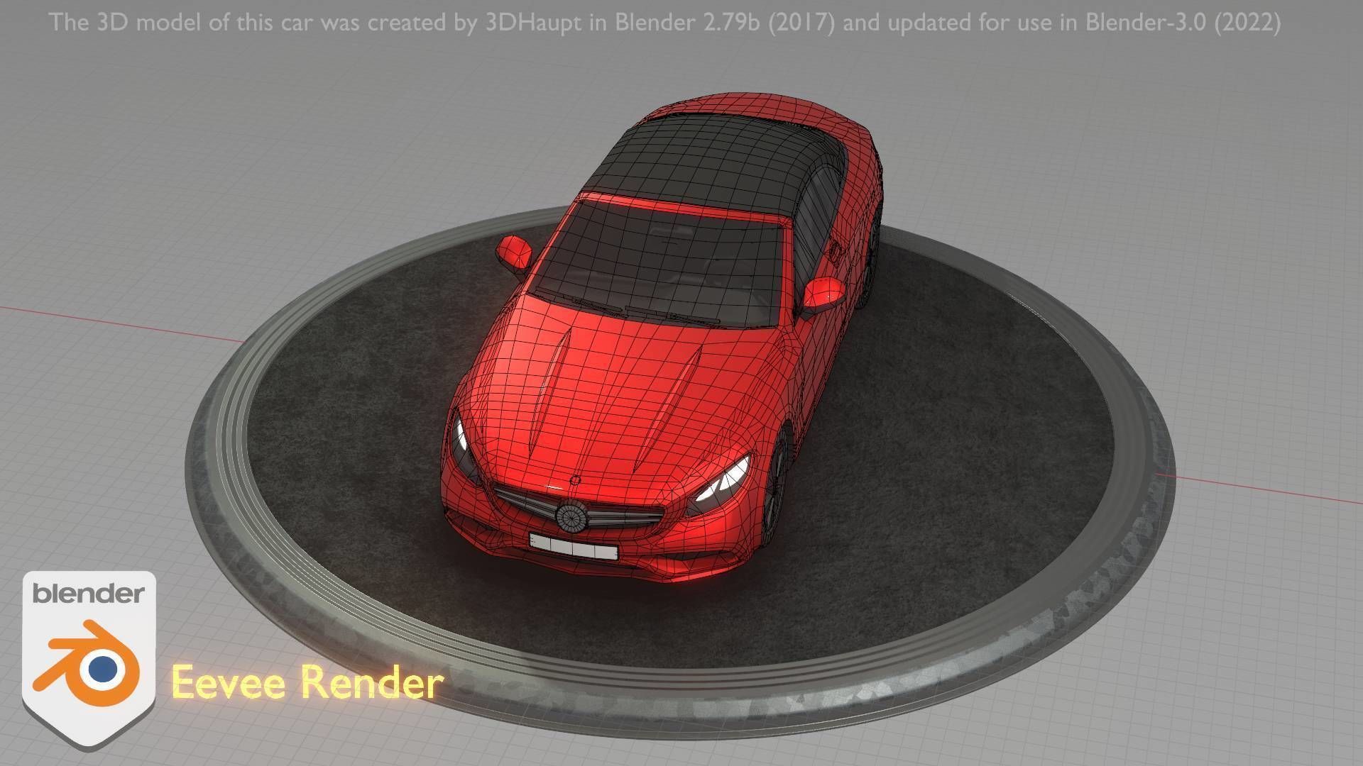 City Car 35 Upper Class Type-A Red Low-poly 3D model_99