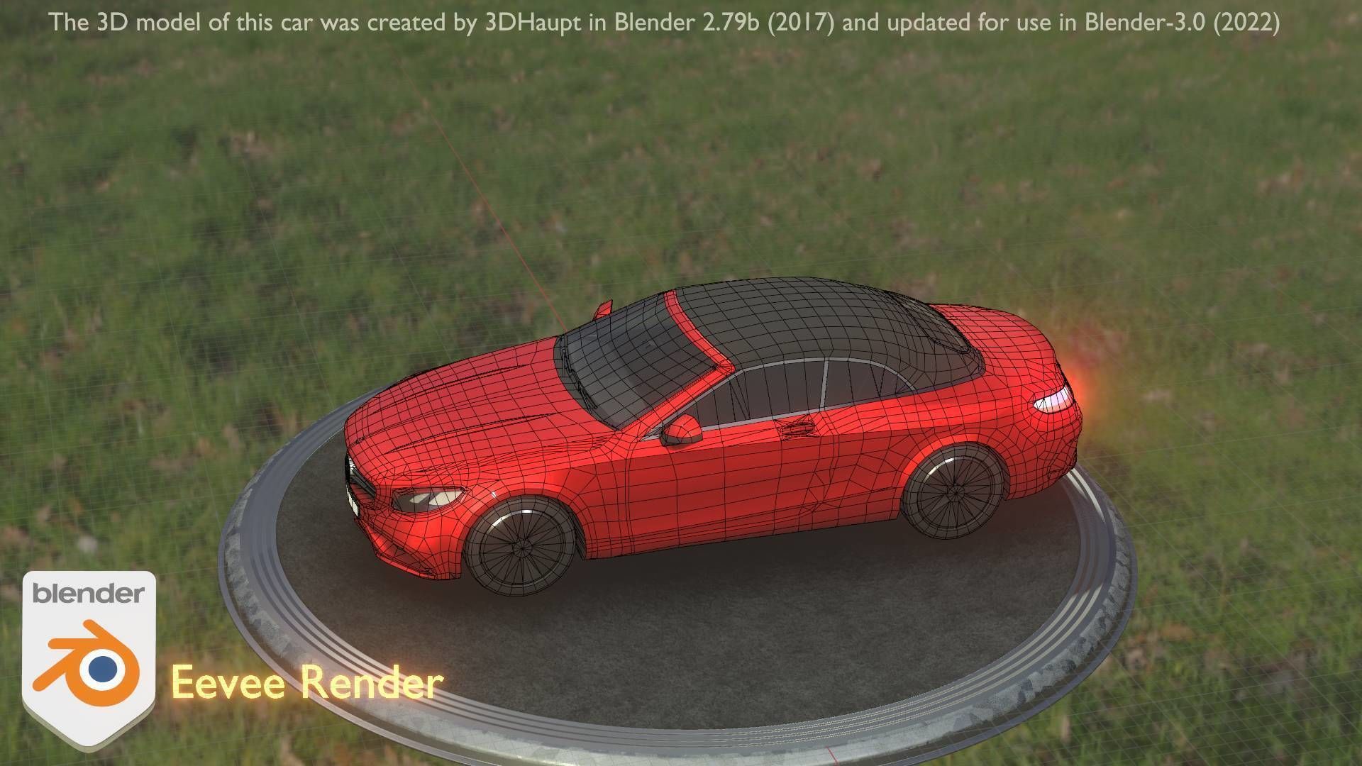 City Car 35 Upper Class Type-A Red Low-poly 3D model_77