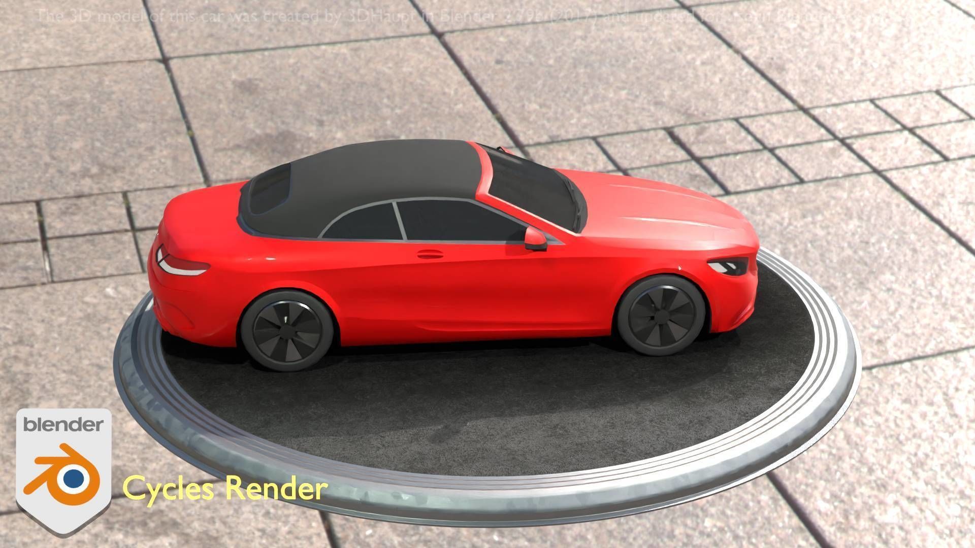 City Car 35 Upper Class Type-A Red Low-poly 3D model_95