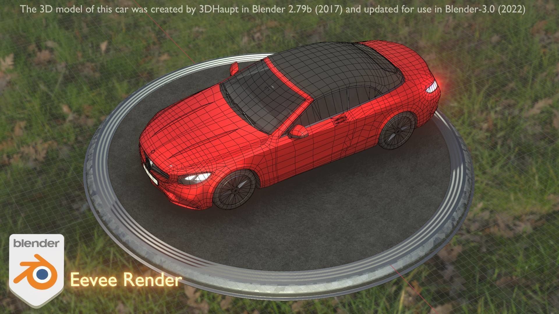 City Car 35 Upper Class Type-A Red Low-poly 3D model_20