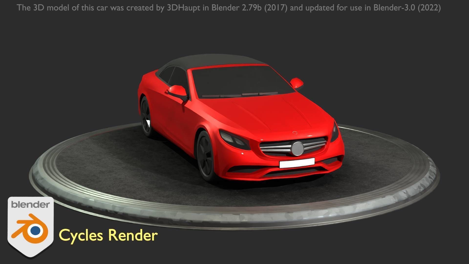 City Car 35 Upper Class Type-A Red Low-poly 3D model_48