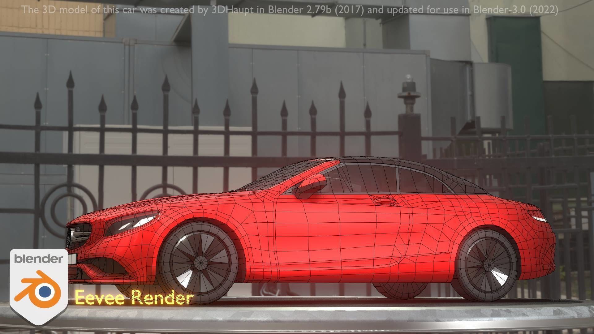 City Car 35 Upper Class Type-A Red Low-poly 3D model_13