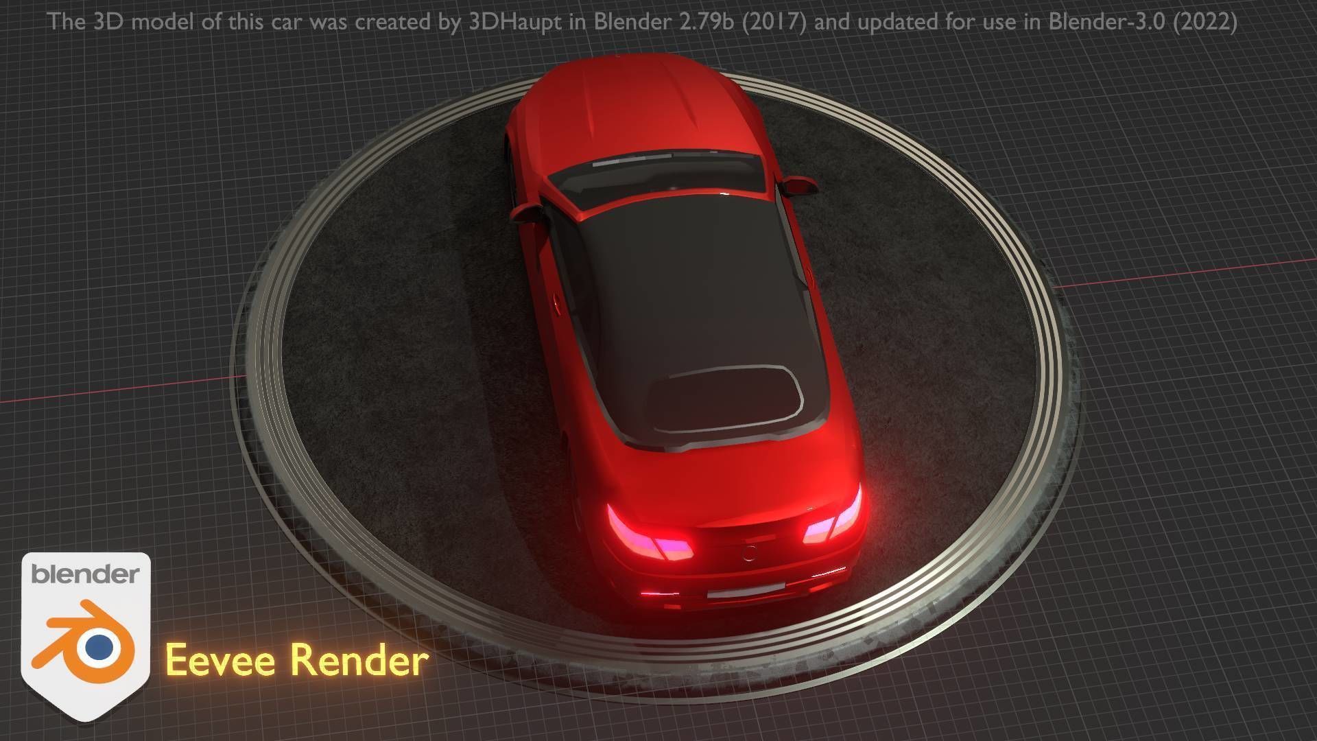 City Car 35 Upper Class Type-A Red Low-poly 3D model_66