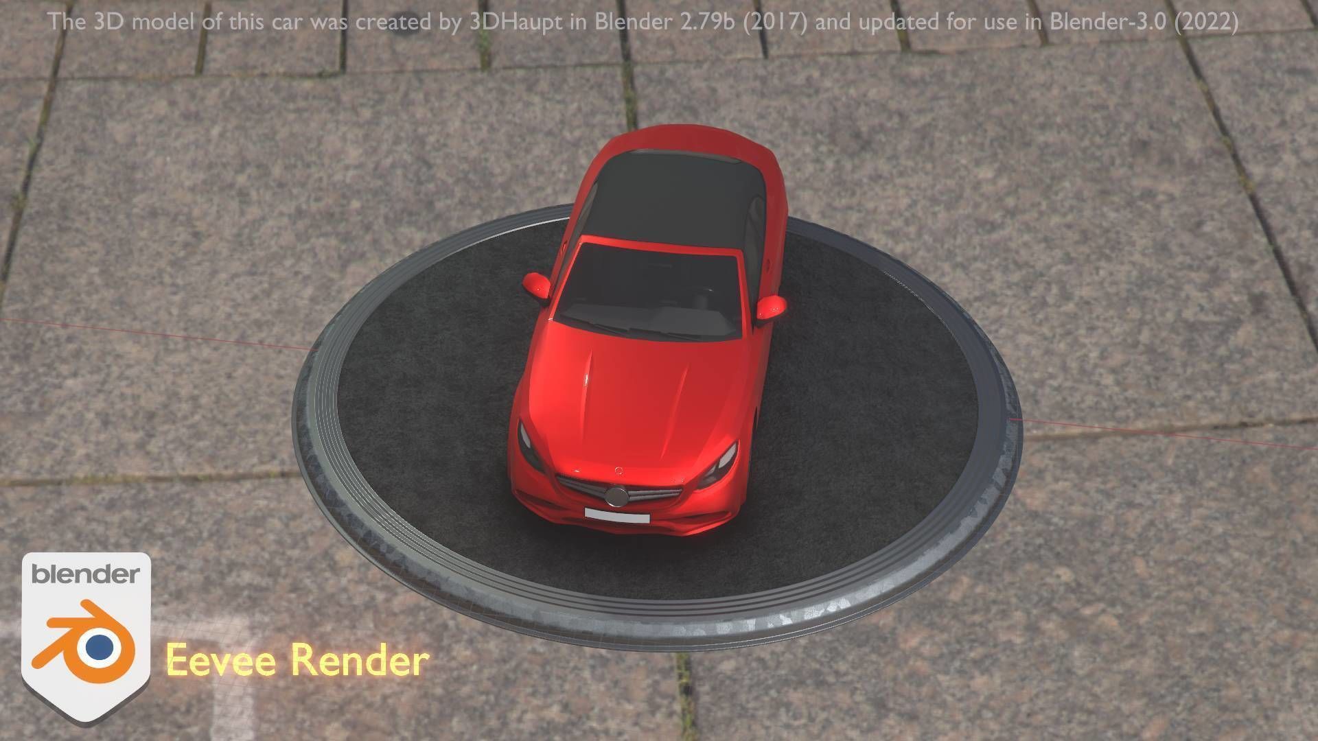 City Car 35 Upper Class Type-A Red Low-poly 3D model_38