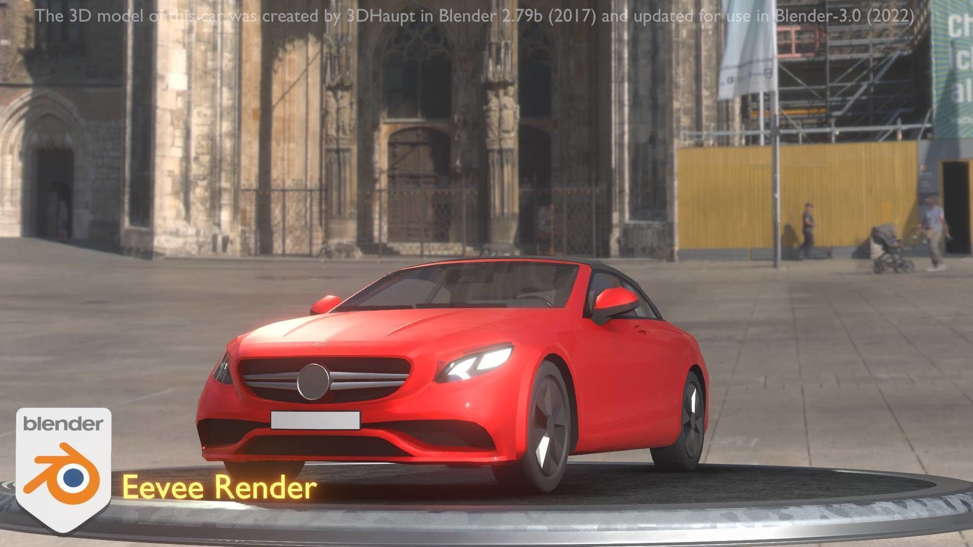 City Car 35 Upper Class Type-A Red Low-poly 3D model_17